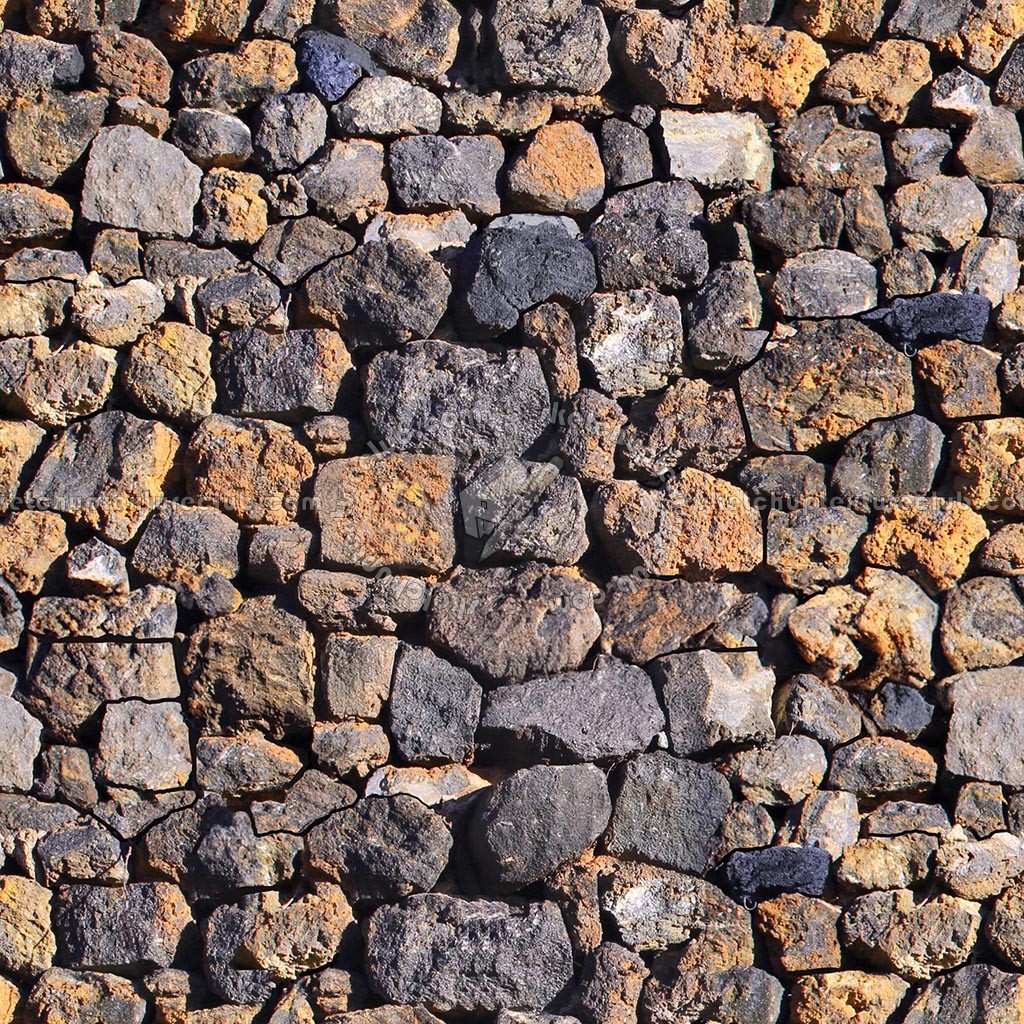 Textures - ARCHITECTURE - STONES WALLS - Stone walls - dry lava stone wall pbr texture seamless B 22432 (seamless)