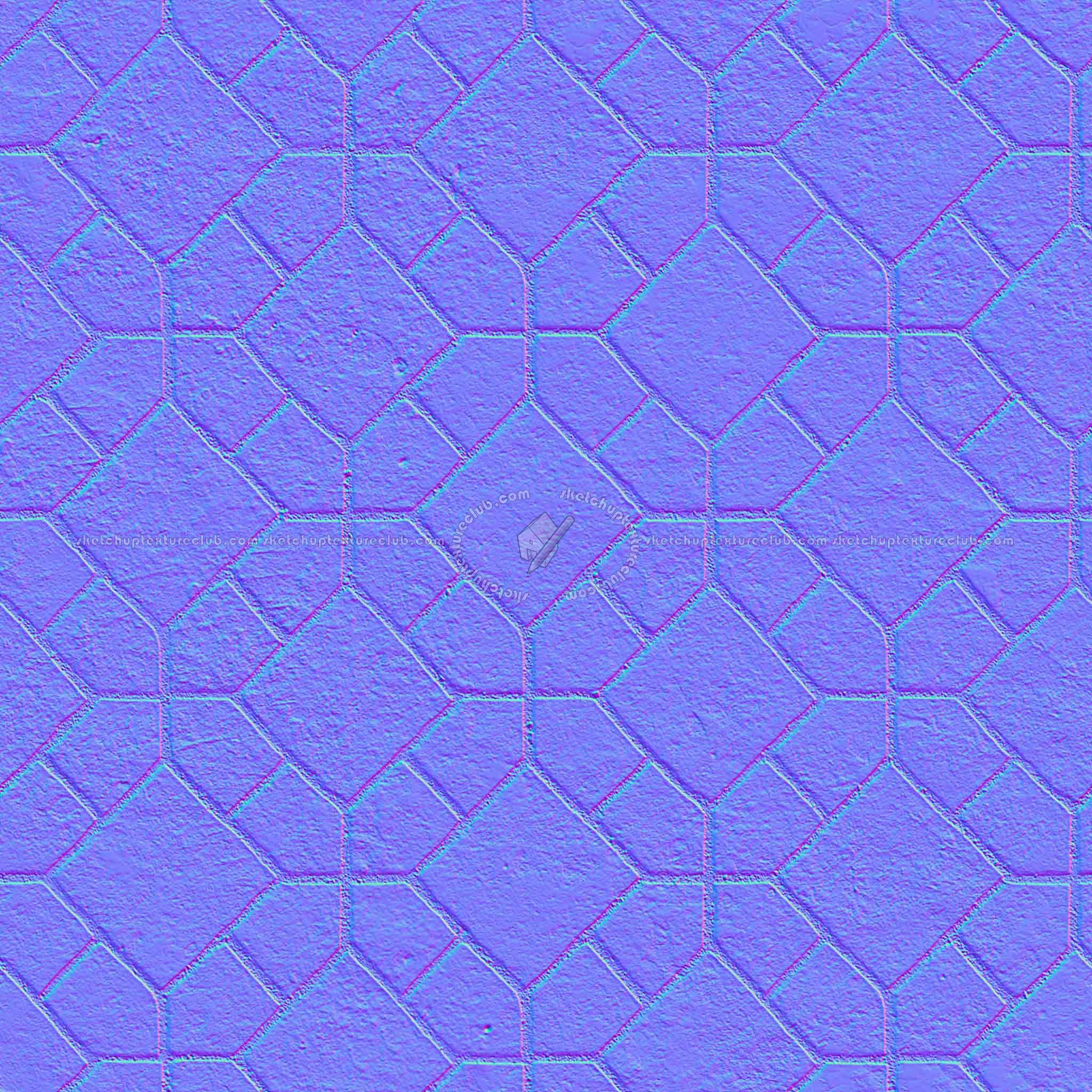 Textures   -   ARCHITECTURE   -   PAVING OUTDOOR   -   Concrete   -   Blocks damaged  - Concrete paving outdoor damaged texture seamless 05507 - Normal