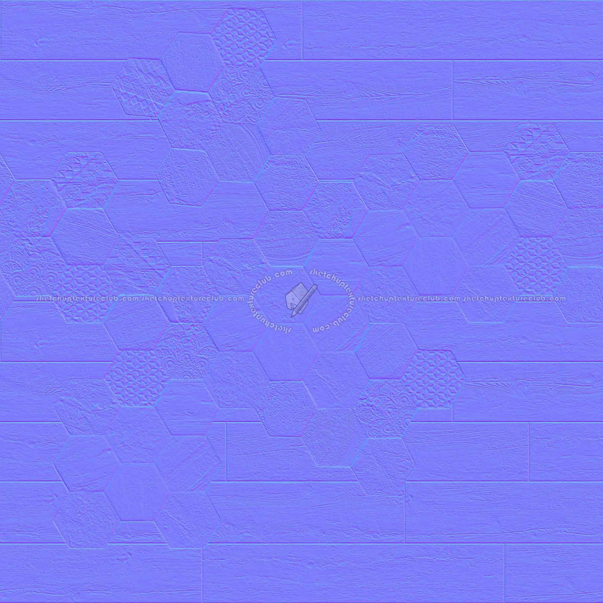 Textures   -   ARCHITECTURE   -   TILES INTERIOR   -   Hexagonal mixed  - Hexagonal tile texture seamless 18115 - Normal