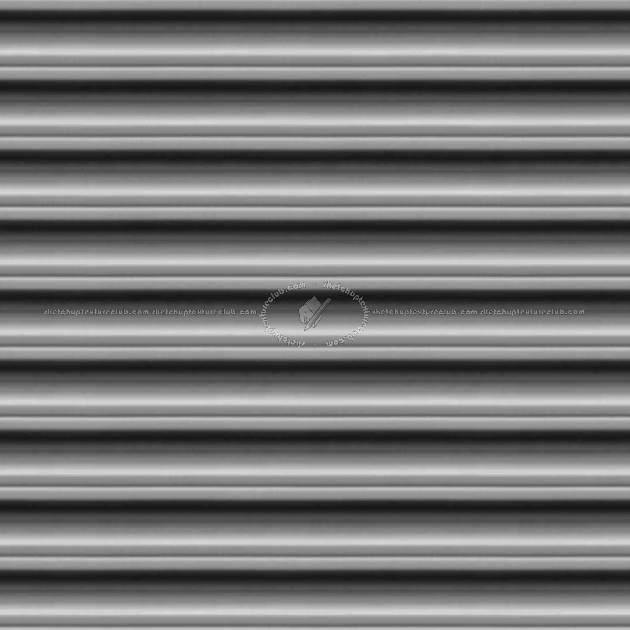 Textures   -   MATERIALS   -   METALS   -   Corrugated  - Painted corrugated metal texture seamless 09945 - Displacement