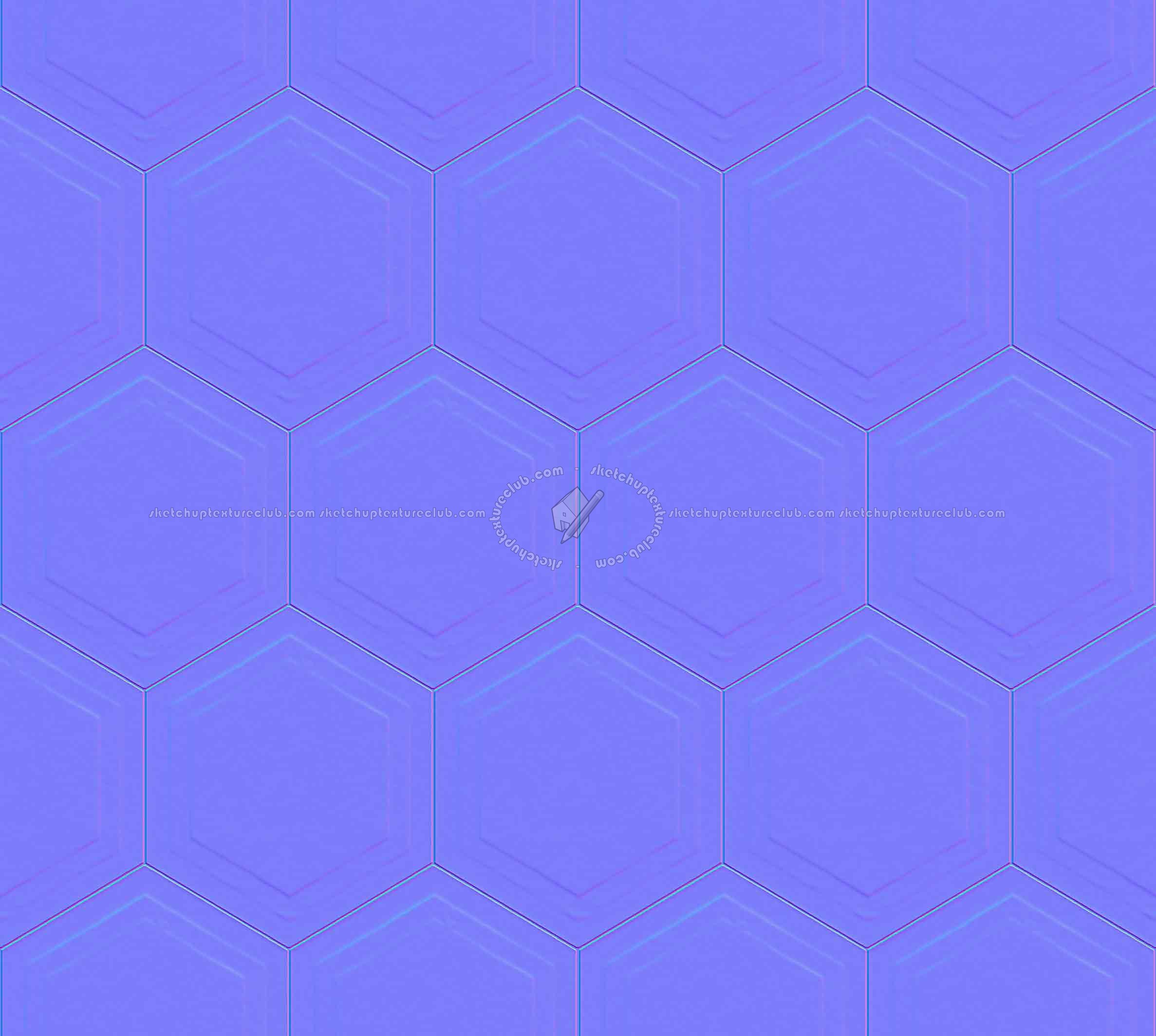 Textures   -   ARCHITECTURE   -   TILES INTERIOR   -   Hexagonal mixed  - Concrete hexagonal tile texture seamless 18116 - Normal
