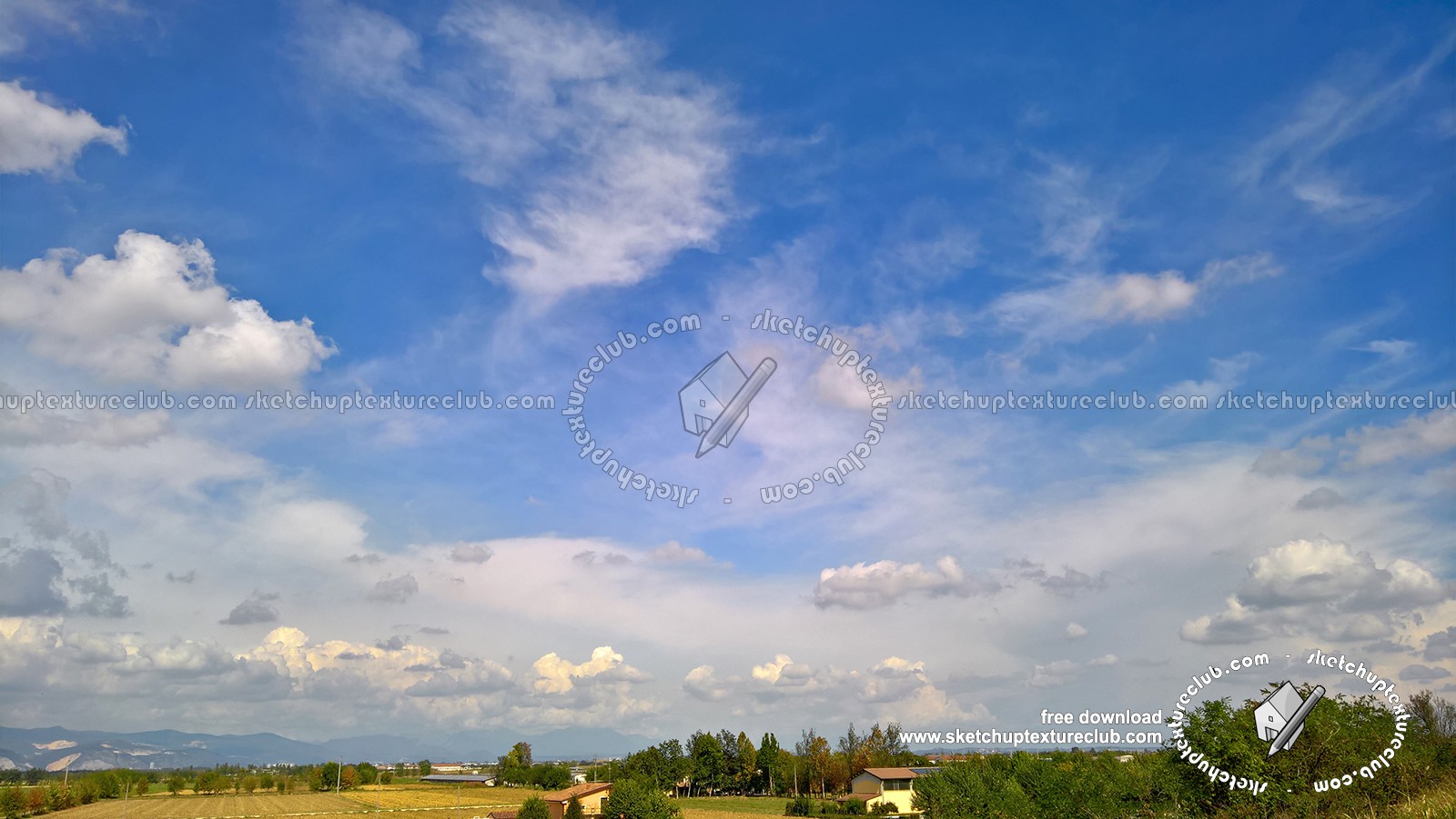 Textures   -   BACKGROUNDS &amp; LANDSCAPES   -   SKY &amp; CLOUDS  - Sky with rural background 17806