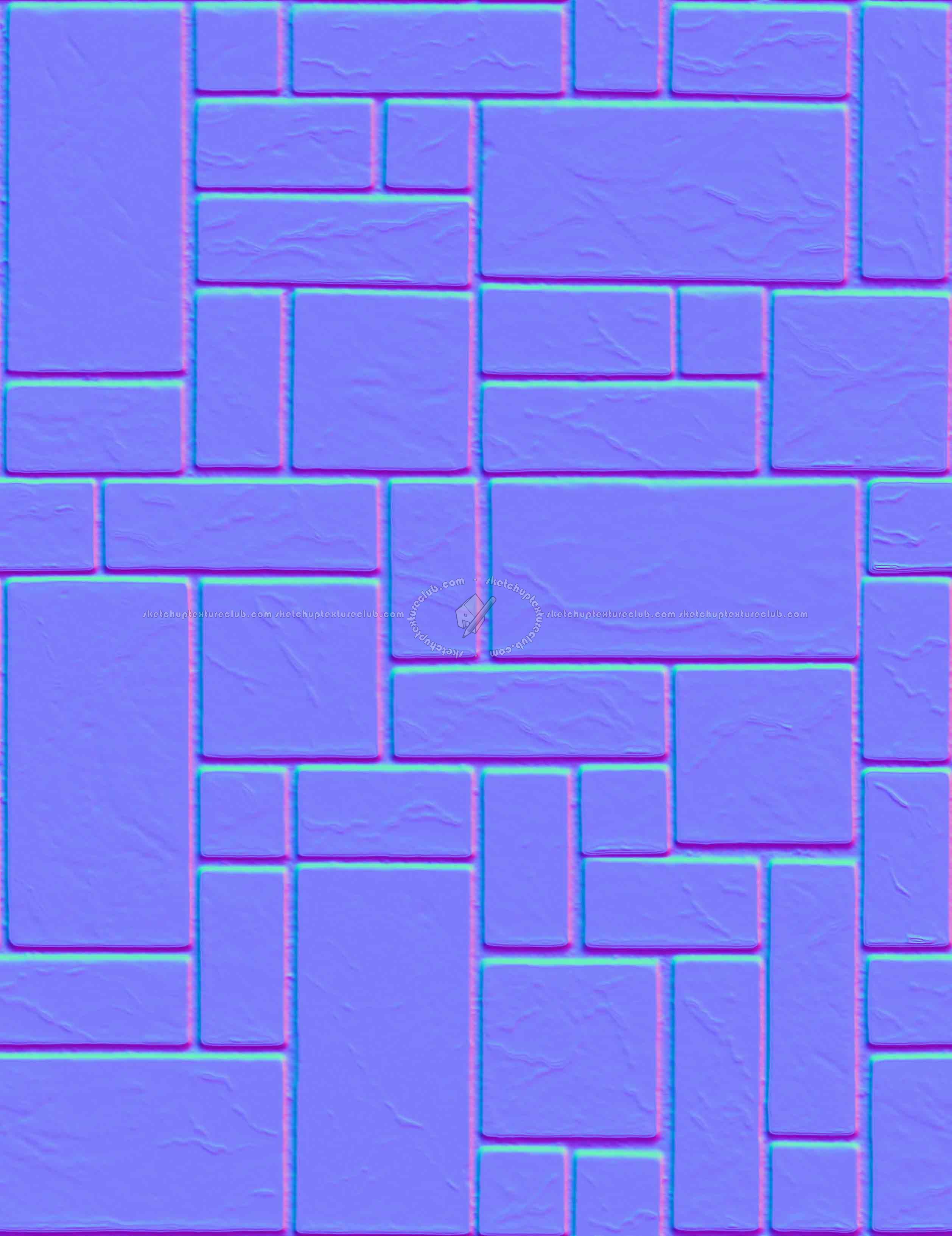 Textures   -   ARCHITECTURE   -   STONES WALLS   -   Claddings stone   -   Exterior  - Wall cladding stone texture seamless 19007 - Normal