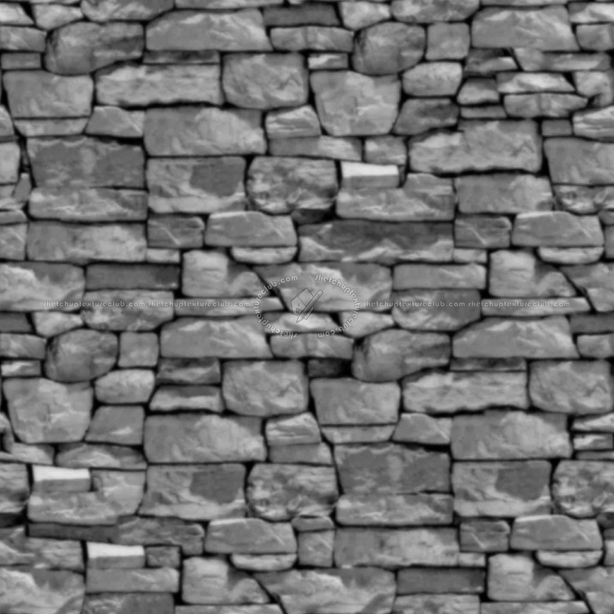 Textures   -   ARCHITECTURE   -   STONES WALLS   -   Claddings stone   -   Exterior  - Wall cladding stone texture seamless 19008 - Displacement
