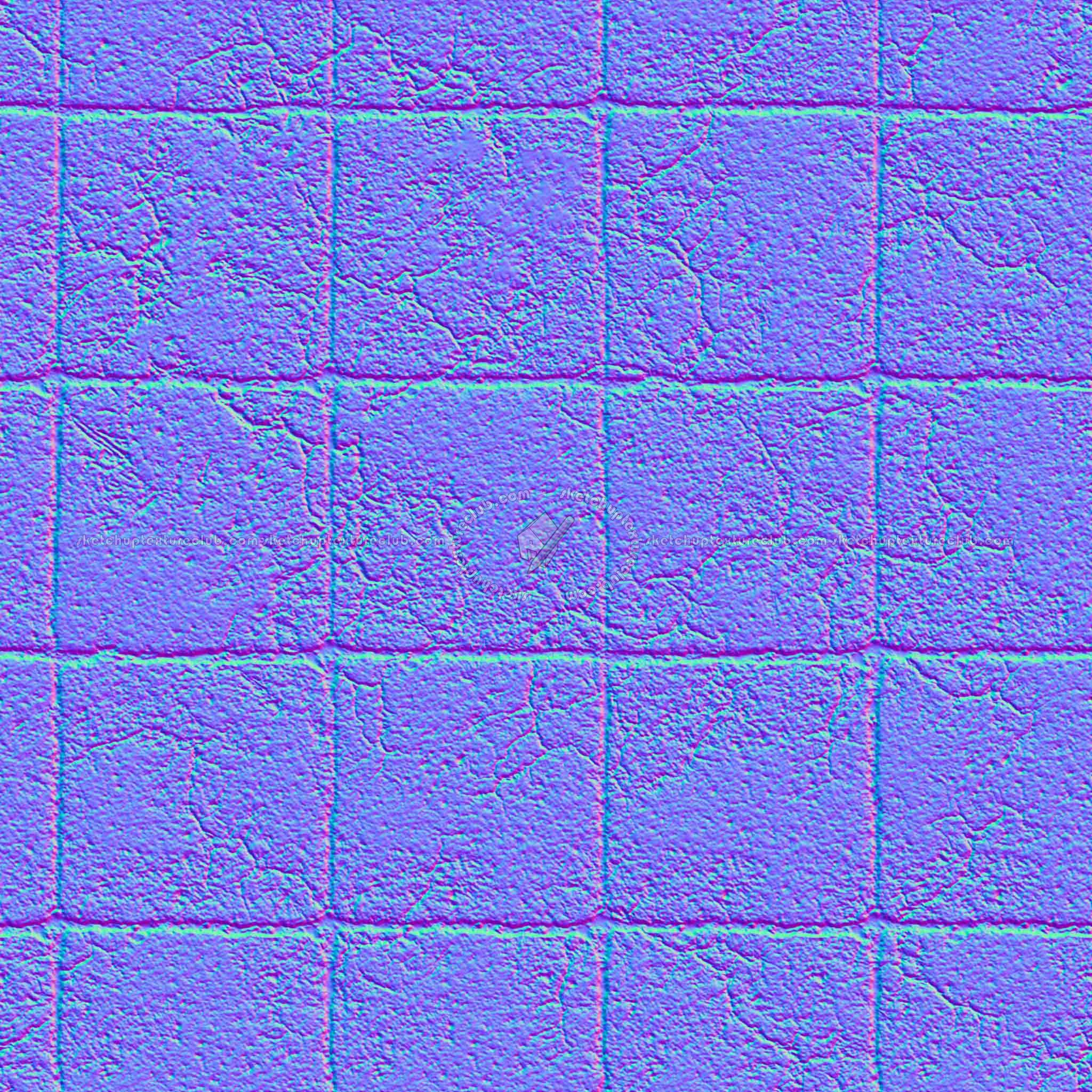 Textures   -   ARCHITECTURE   -   PAVING OUTDOOR   -   Concrete   -   Blocks damaged  - Concrete paving outdoor damaged texture seamless 05482 - Normal