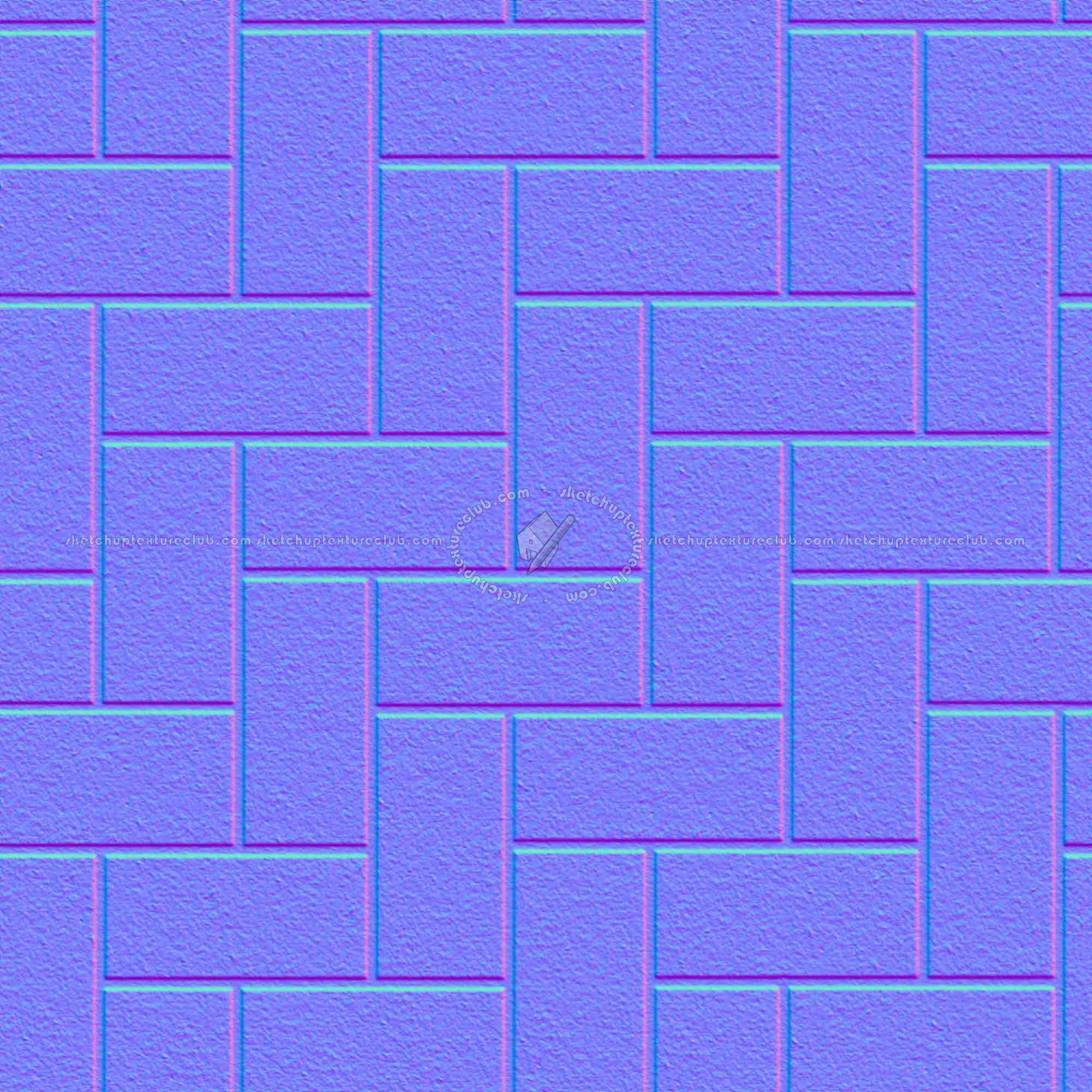 Textures   -   ARCHITECTURE   -   PAVING OUTDOOR   -   Concrete   -   Herringbone  - Concrete paving herringbone outdoor texture seamless 05795 - Normal