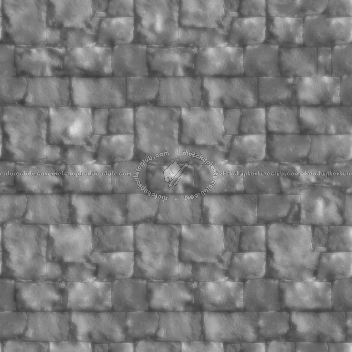 Textures   -   ARCHITECTURE   -   STONES WALLS   -   Stone blocks  - Wall stone with regular blocks texture seamless 08295 - Displacement