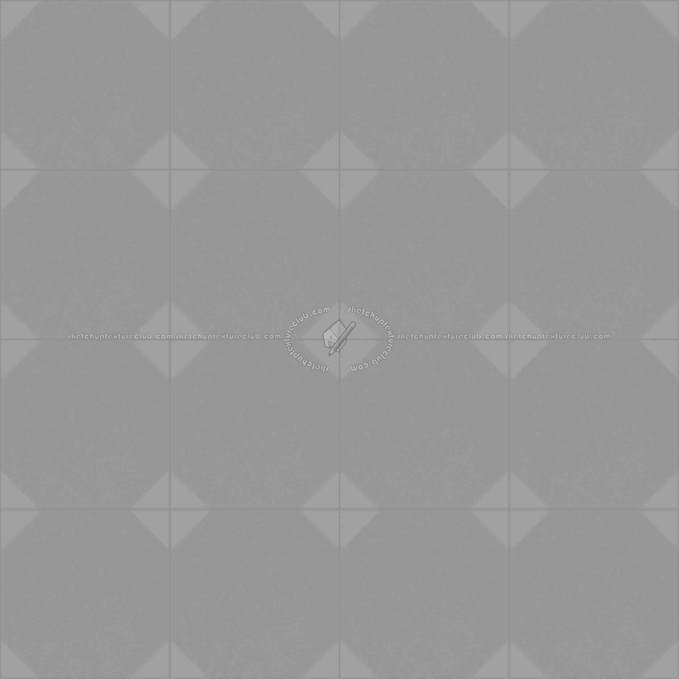 Textures - ARCHITECTURE - TILES INTERIOR - Cement - Encaustic - Cement - Cement concrete tile texture seamless 13344 - Displacement