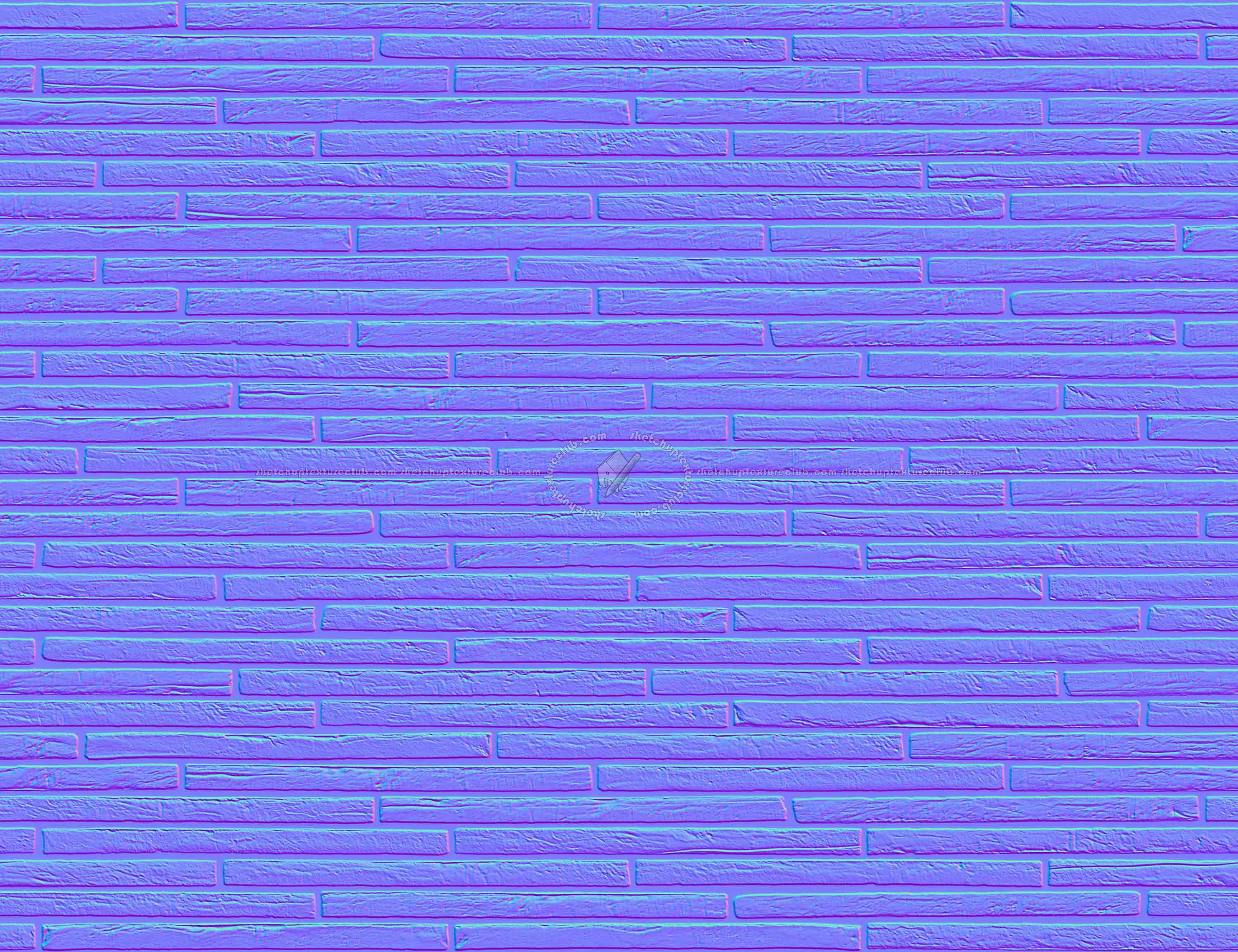 Textures   -   ARCHITECTURE   -   WALLS TILE OUTSIDE  - Clay bricks wall cladding PBR texture seamless 21731 - Normal