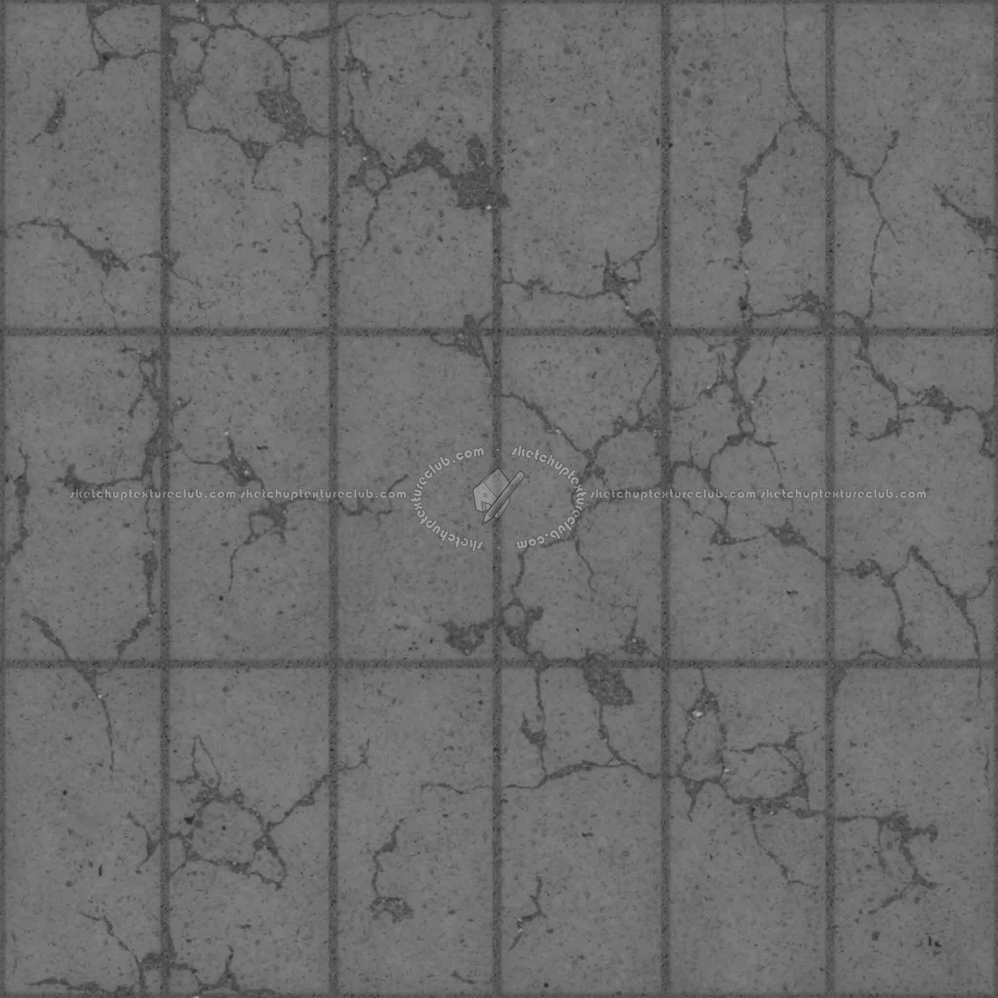 Textures   -   ARCHITECTURE   -   PAVING OUTDOOR   -   Concrete   -   Blocks damaged  - Concrete paving outdoor damaged texture seamless 05509 - Displacement