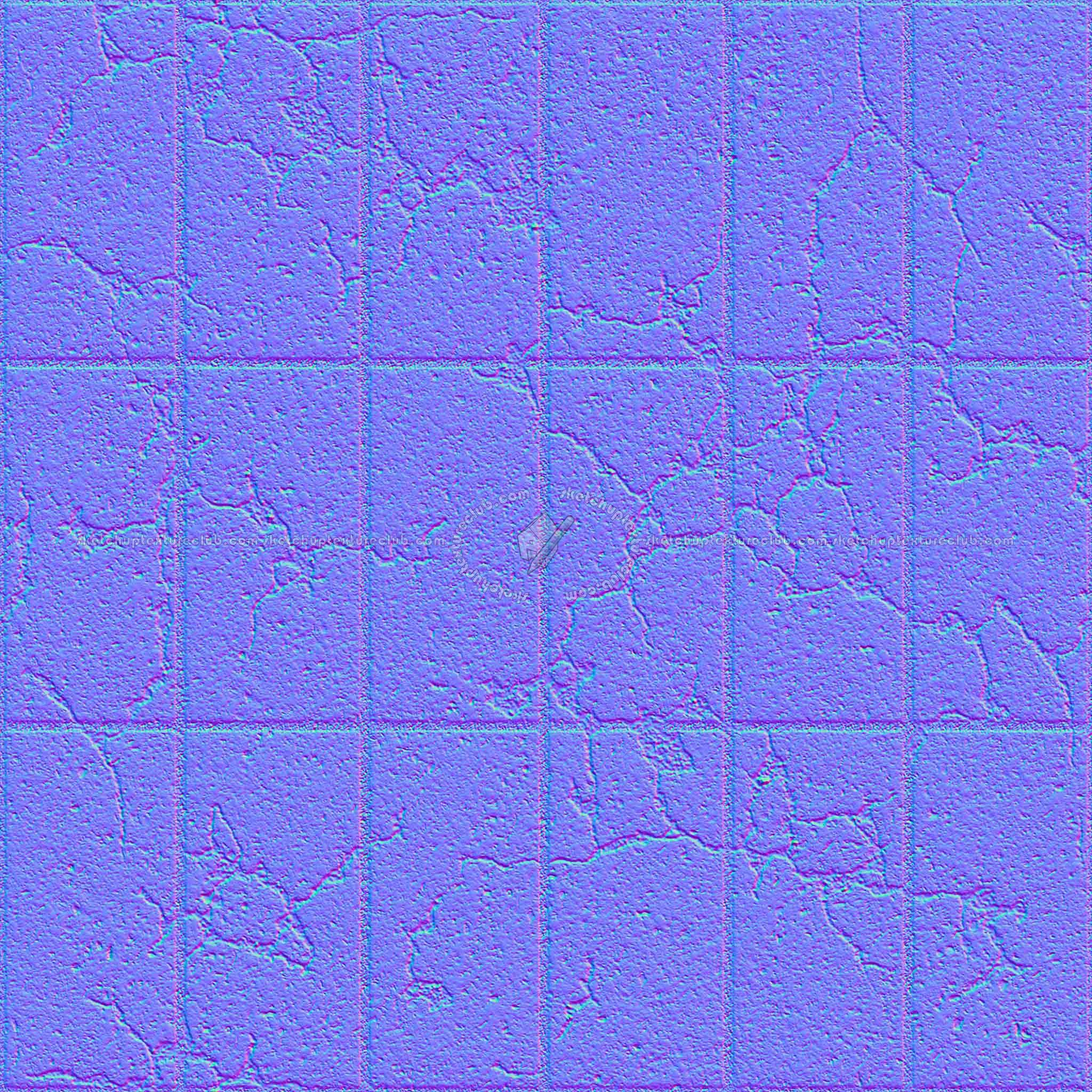 Textures   -   ARCHITECTURE   -   PAVING OUTDOOR   -   Concrete   -   Blocks damaged  - Concrete paving outdoor damaged texture seamless 05509 - Normal