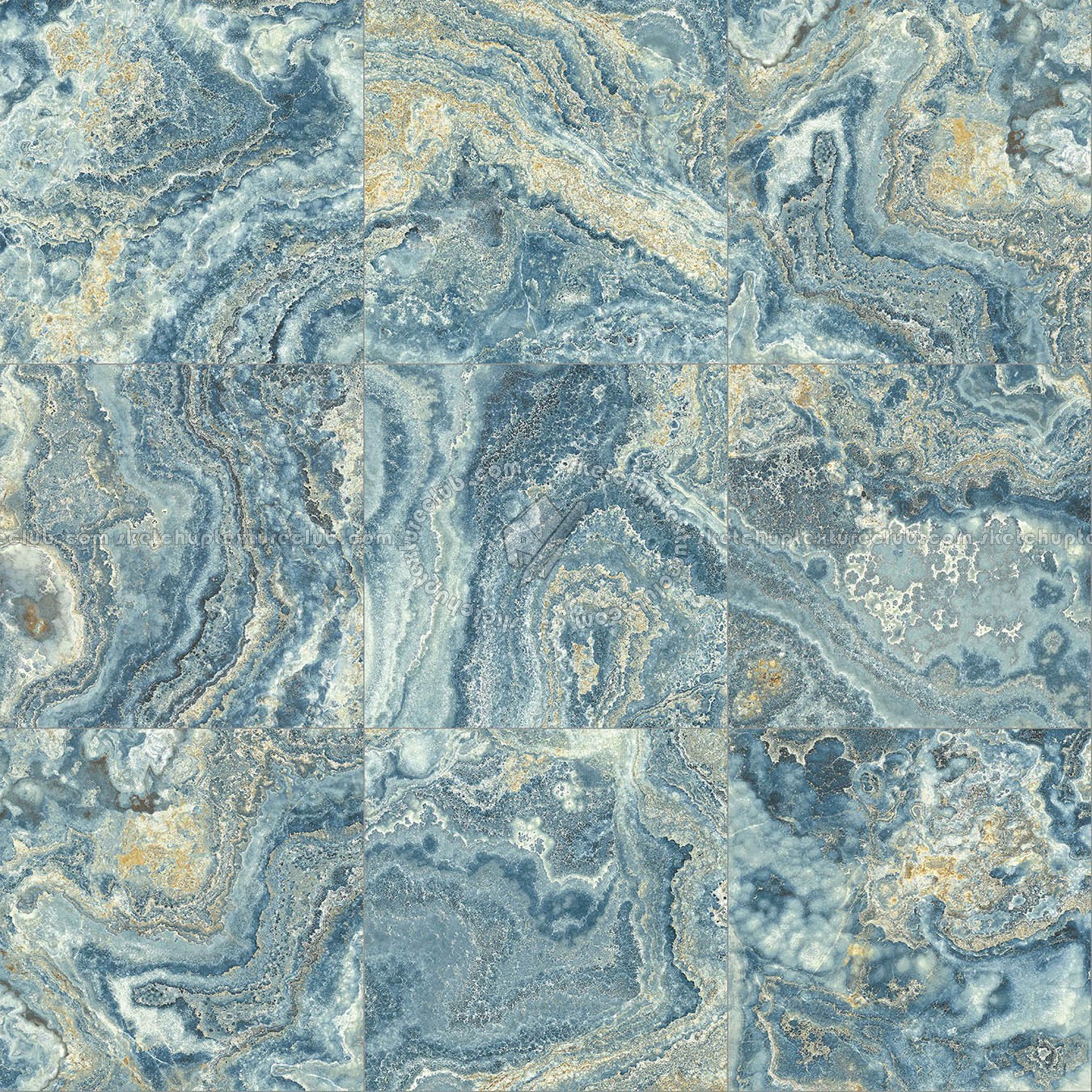 Textures   -   ARCHITECTURE   -   TILES INTERIOR   -   Marble tiles   -   Blue  - Decorative tiles agata effect Pbr texture seamless 22316 (seamless)