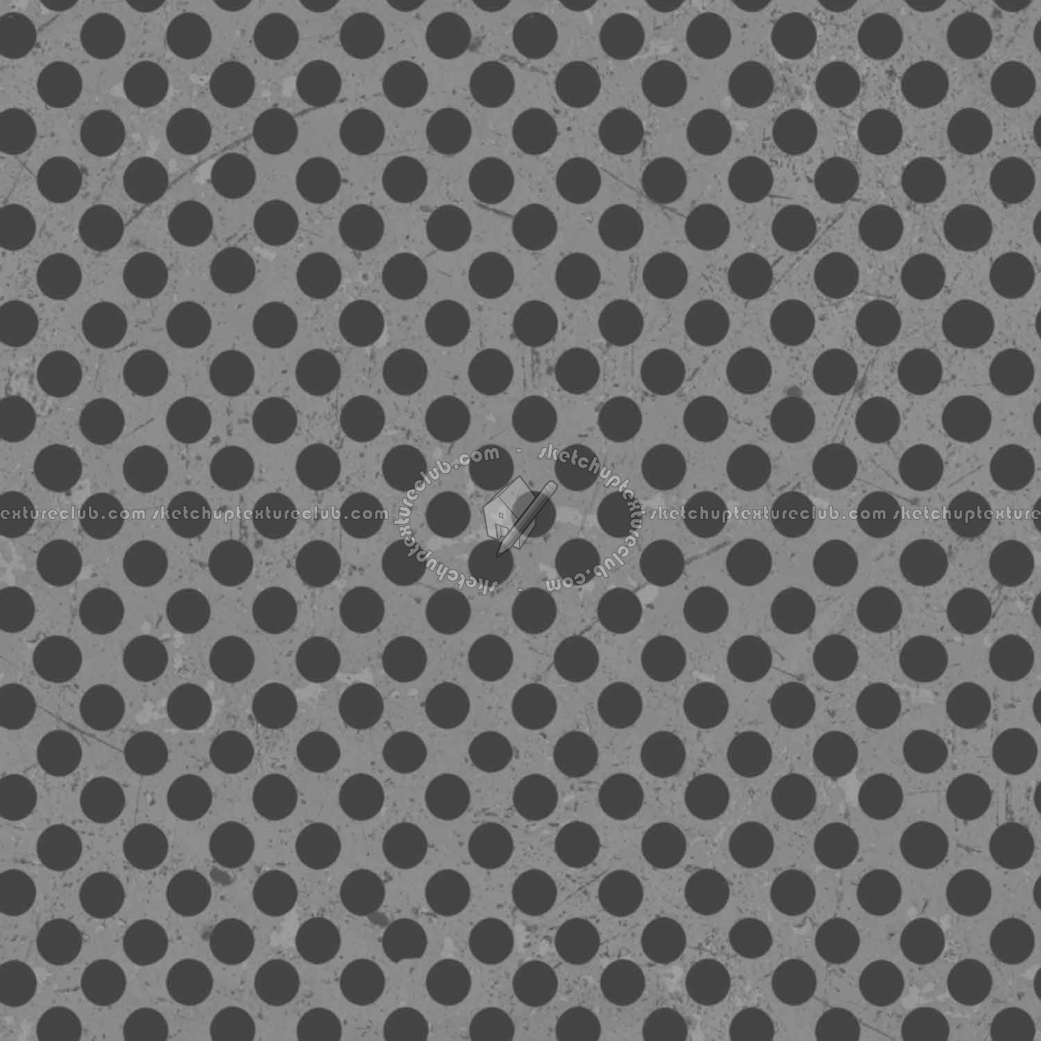 Textures   -   MATERIALS   -   METALS   -   Perforated  - Rusty dirty perforated metal texture seamless 10502 - Displacement