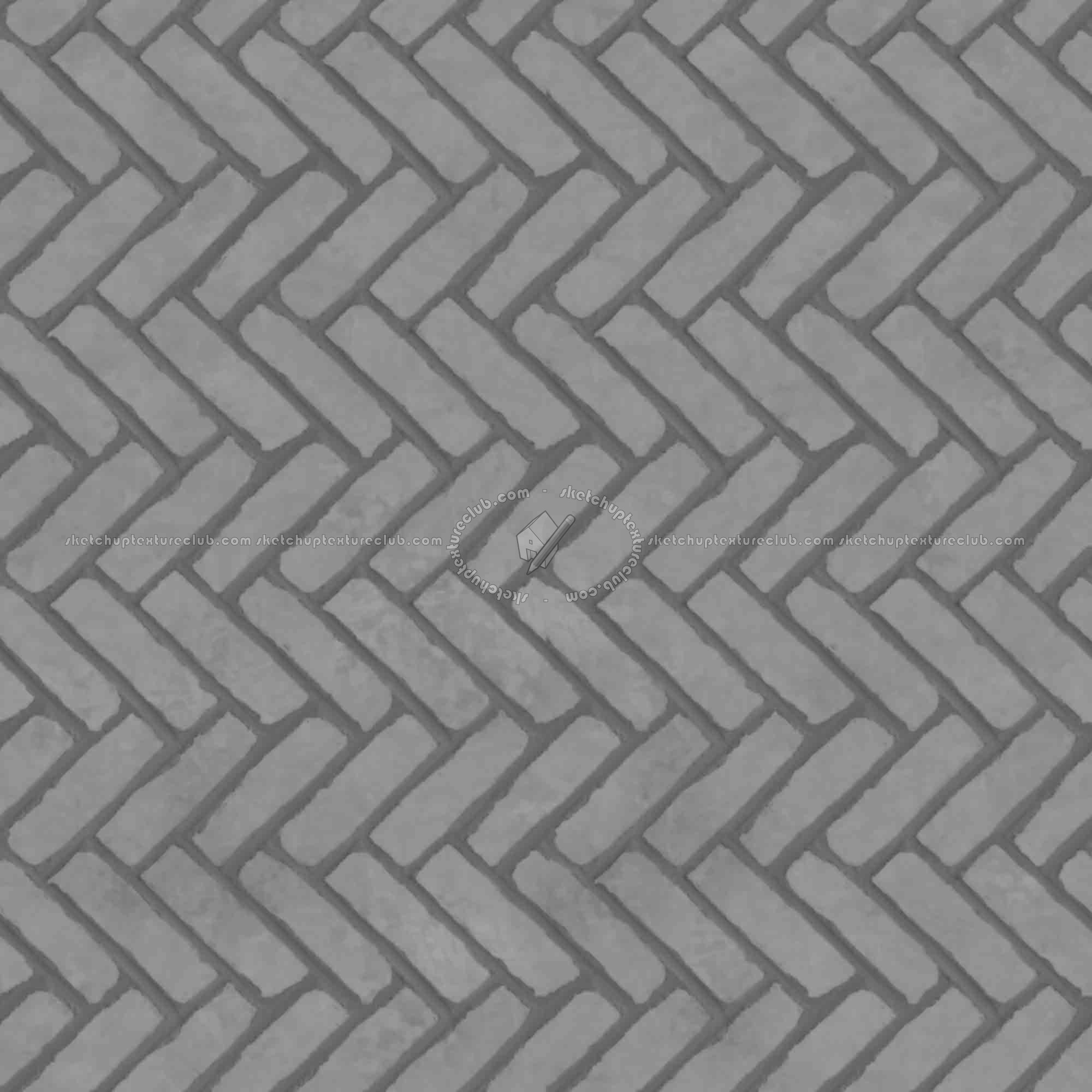 Textures   -   ARCHITECTURE   -   PAVING OUTDOOR   -   Concrete   -   Herringbone  - Concrete paving herringbone outdoor texture seamless 05820 - Displacement