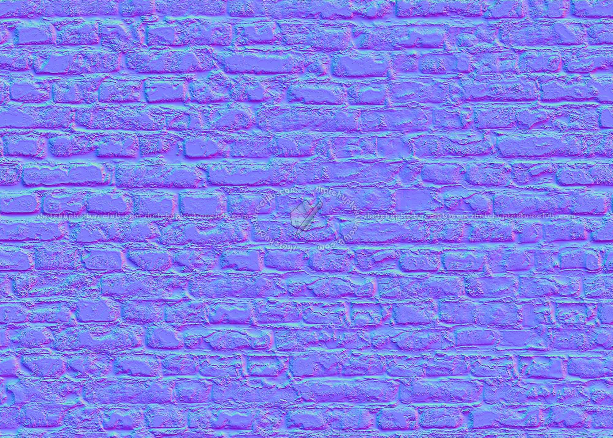 Textures   -   ARCHITECTURE   -   BRICKS   -   Damaged bricks  - Damaged bricks texture seamless 00132 - Normal