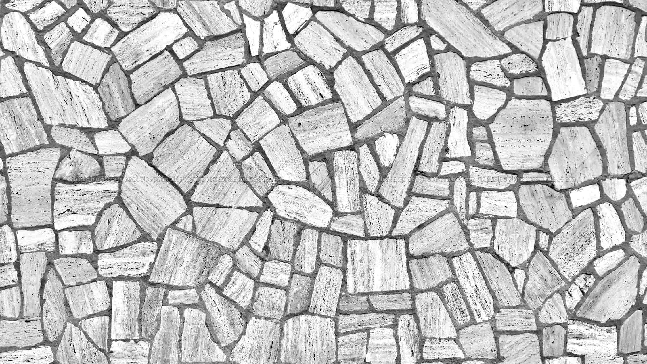 Textures   -   ARCHITECTURE   -   STONES WALLS   -   Claddings stone   -   Exterior  - Travertine flagstones wall cladding texture seamless 19364 - Bump