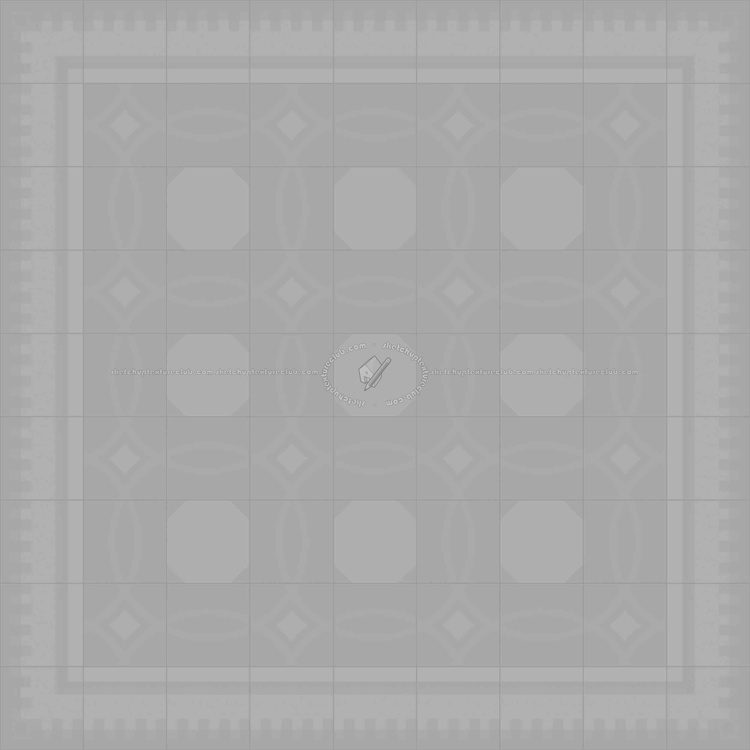 Textures   -   ARCHITECTURE   -   TILES INTERIOR   -   Cement - Encaustic   -   Cement  - Cement concrete tile texture seamless 13346 - Displacement