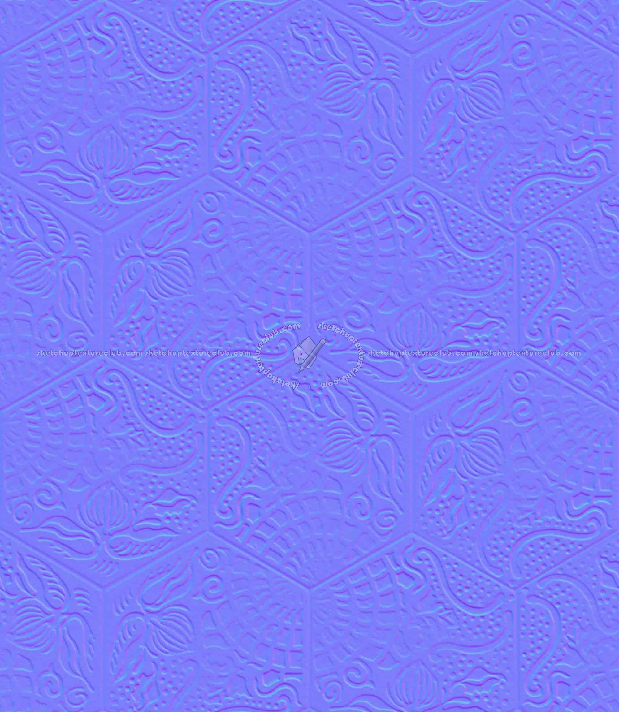 Textures   -   ARCHITECTURE   -   TILES INTERIOR   -   Hexagonal mixed  - Concrete hexagonal tile texture seamless 20289 - Normal