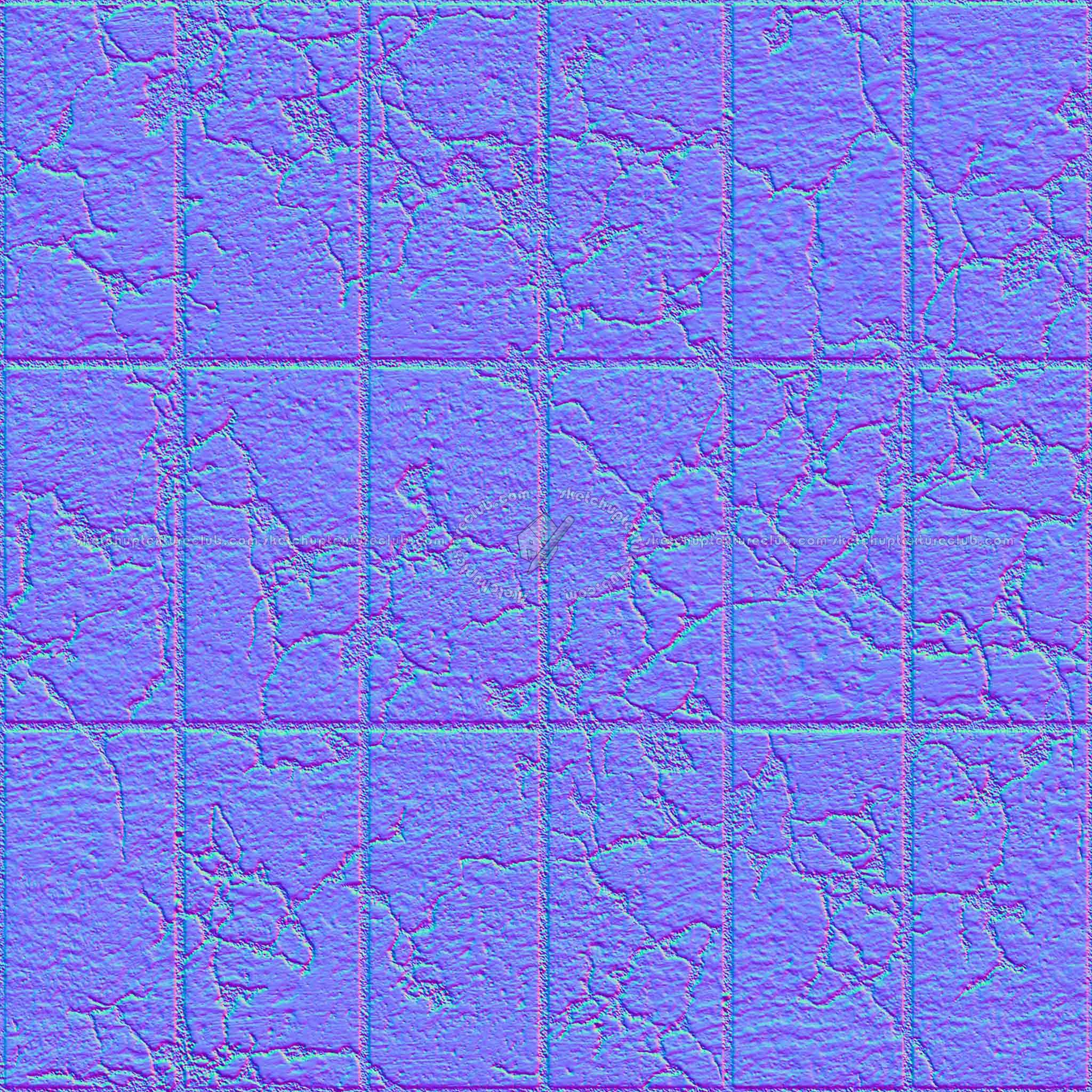 Textures   -   ARCHITECTURE   -   PAVING OUTDOOR   -   Concrete   -   Blocks damaged  - Concrete paving outdoor damaged texture seamless 05511 - Normal