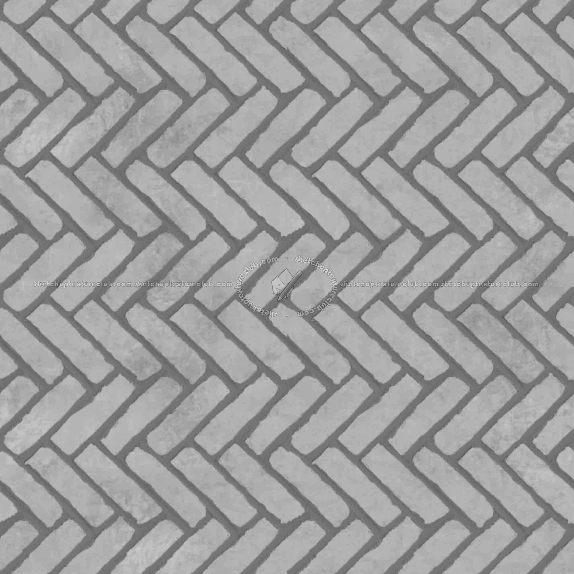 Textures   -   ARCHITECTURE   -   PAVING OUTDOOR   -   Concrete   -   Herringbone  - Concrete paving herringbone outdoor texture seamless 05821 - Displacement