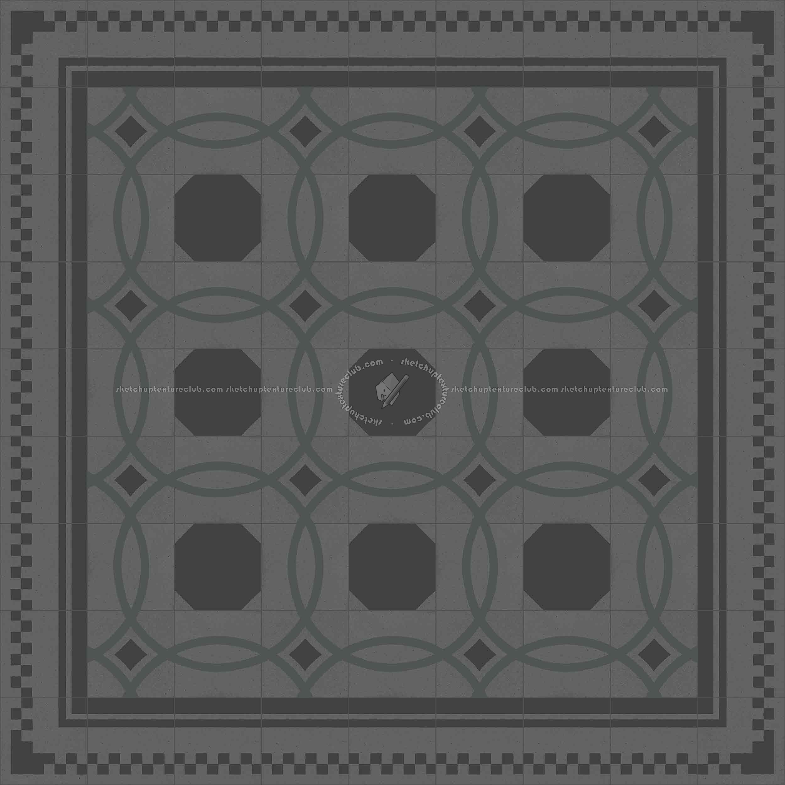 Textures   -   ARCHITECTURE   -   TILES INTERIOR   -   Cement - Encaustic   -   Cement  - Cement concrete tile texture seamless 13347 - Specular