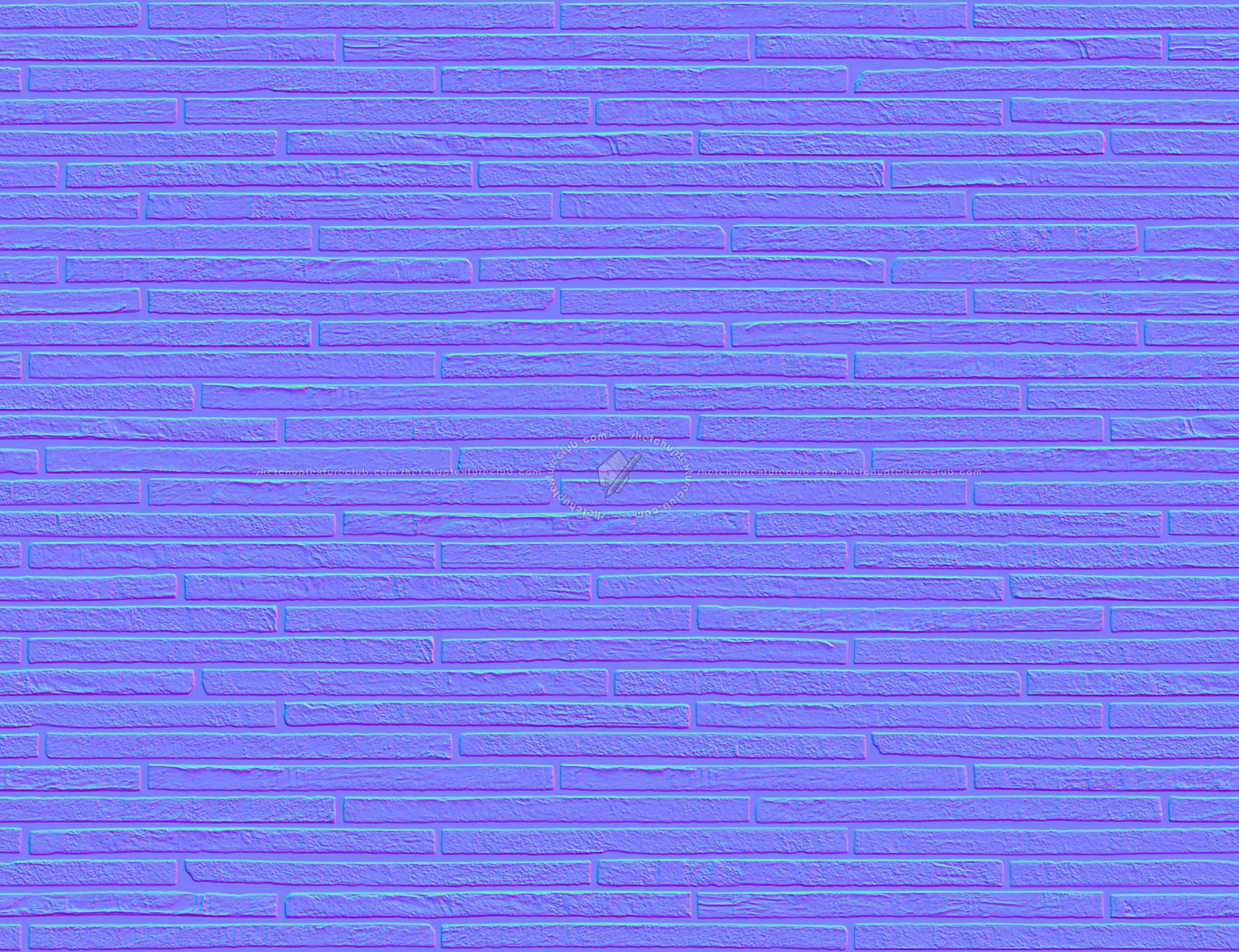 Textures   -   ARCHITECTURE   -   WALLS TILE OUTSIDE  - Clay bricks wall cladding PBR texture seamless 21734 - Normal