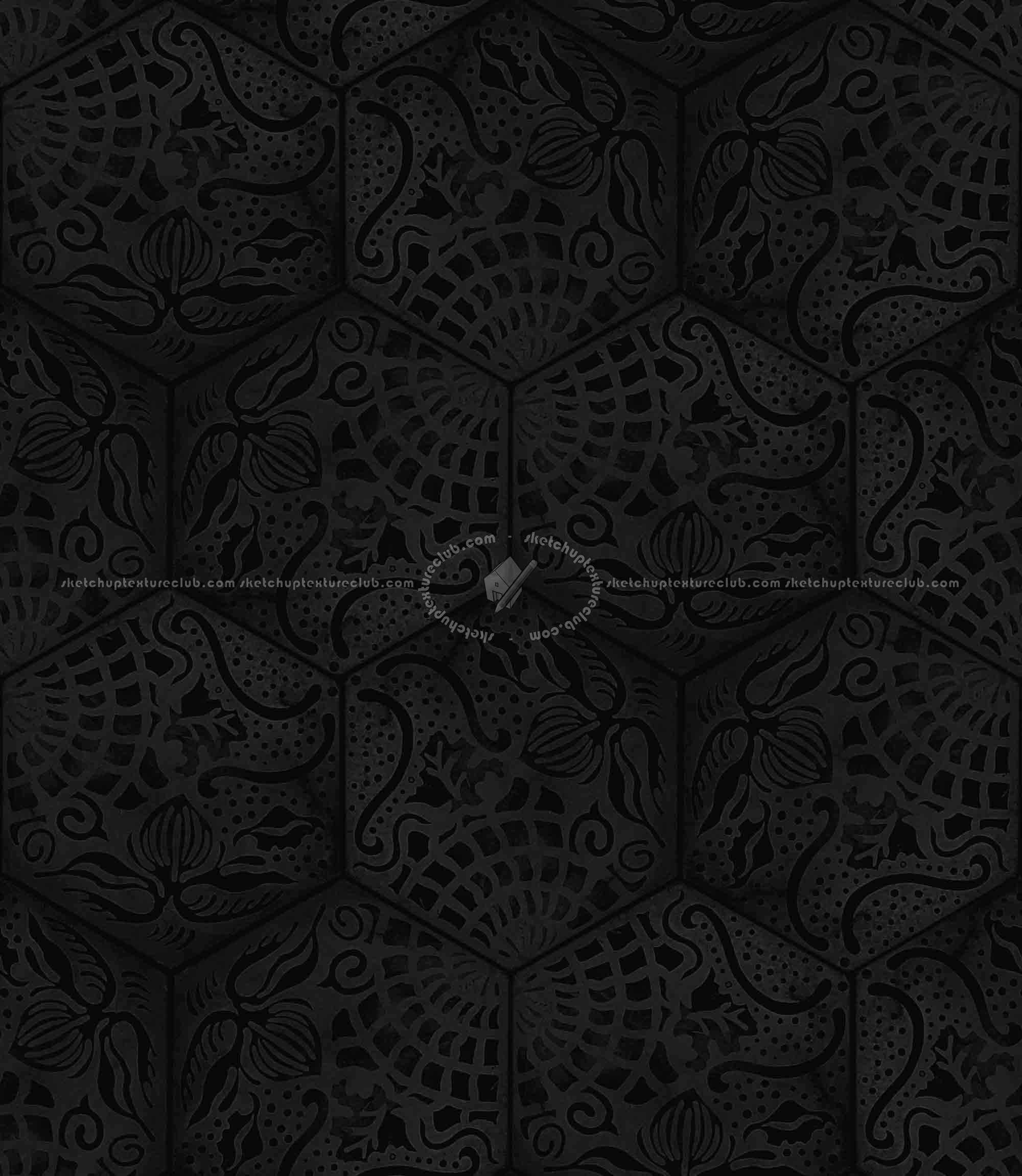 Textures   -   ARCHITECTURE   -   TILES INTERIOR   -   Hexagonal mixed  - Concrete hexagonal tile texture seamless 20290 - Specular