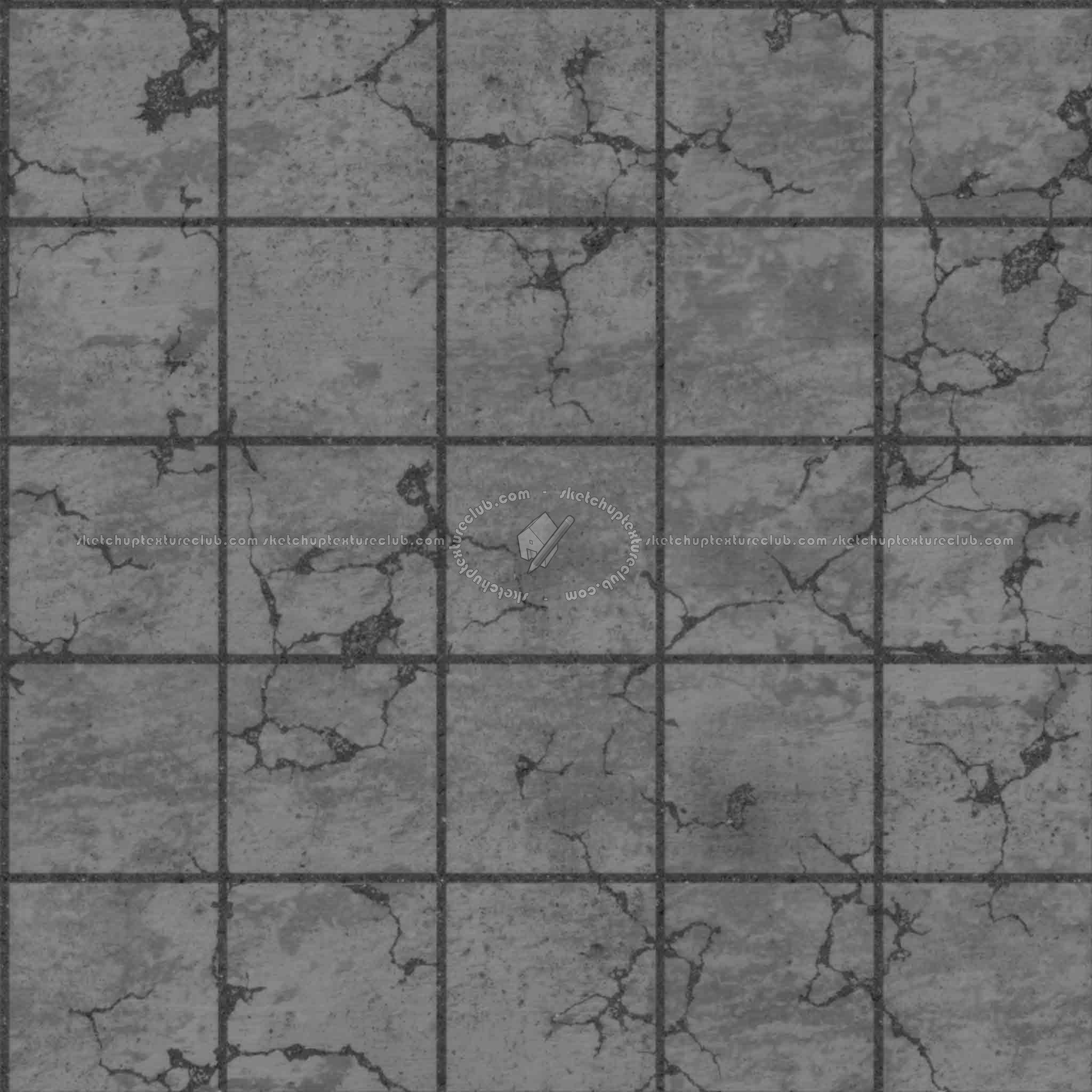 Textures   -   ARCHITECTURE   -   PAVING OUTDOOR   -   Concrete   -   Blocks damaged  - Concrete paving outdoor damaged texture seamless 05512 - Displacement