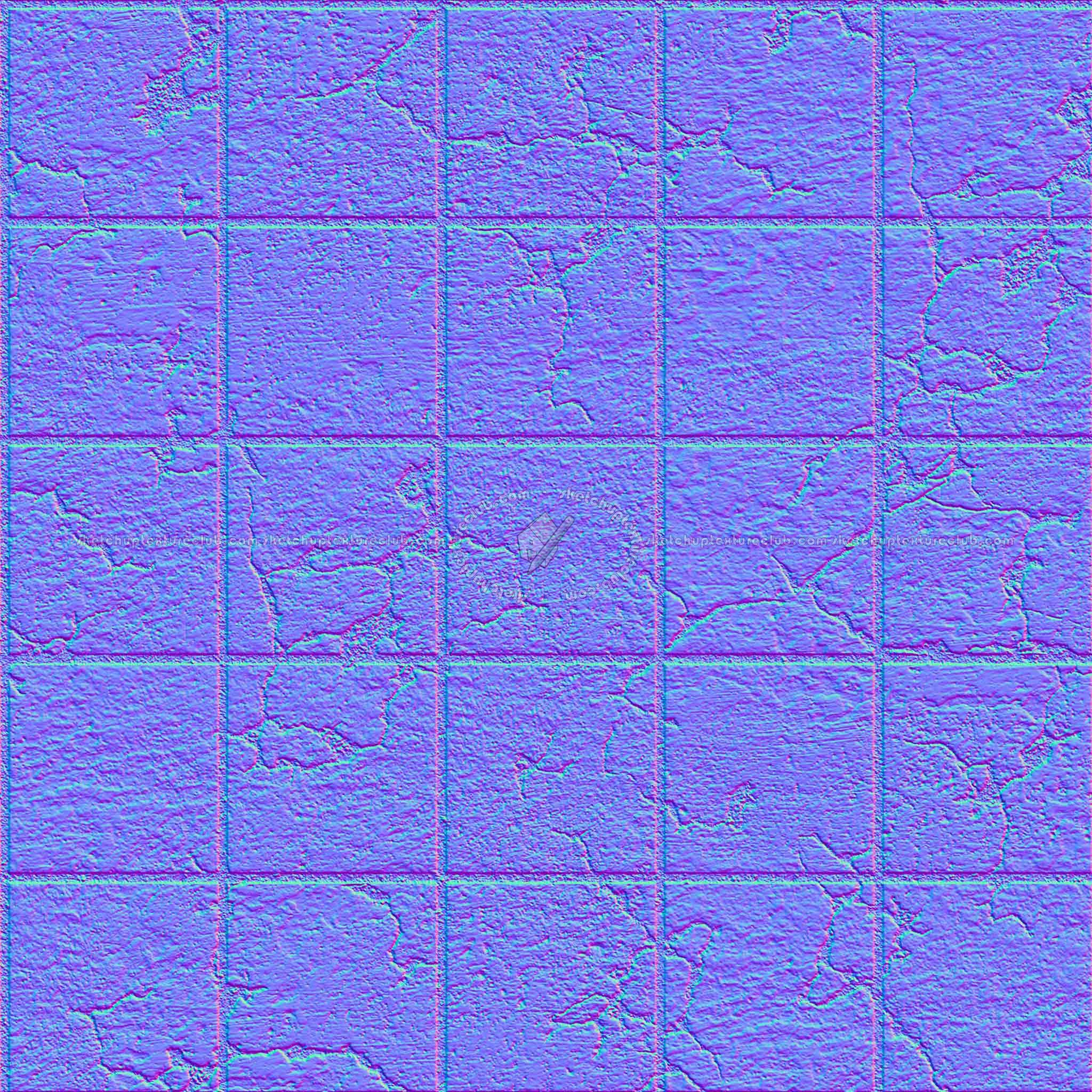 Textures   -   ARCHITECTURE   -   PAVING OUTDOOR   -   Concrete   -   Blocks damaged  - Concrete paving outdoor damaged texture seamless 05512 - Normal