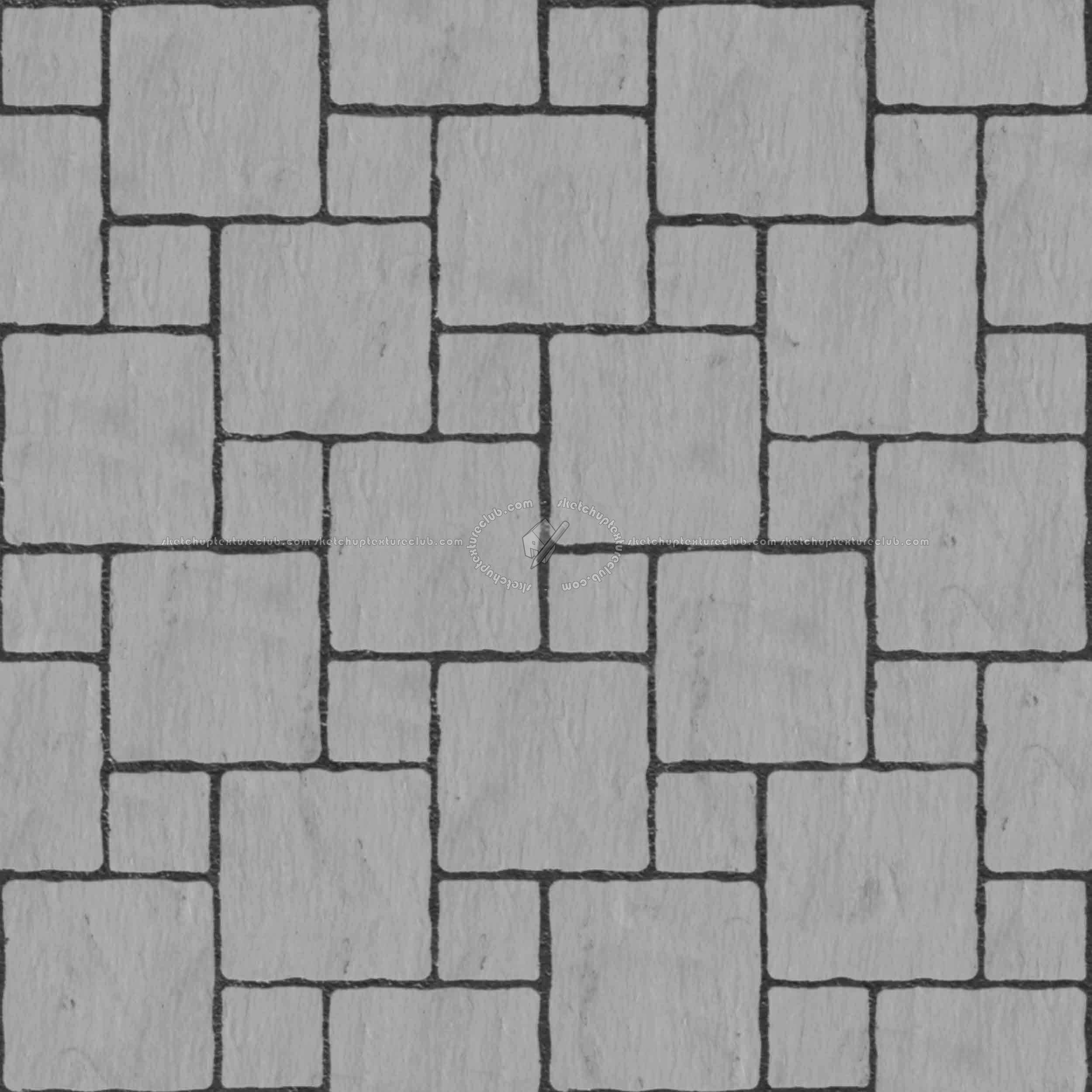 Textures   -   ARCHITECTURE   -   PAVING OUTDOOR   -   Pavers stone   -   Blocks mixed  - Pavers stone mixed size texture seamless 06120 - Displacement