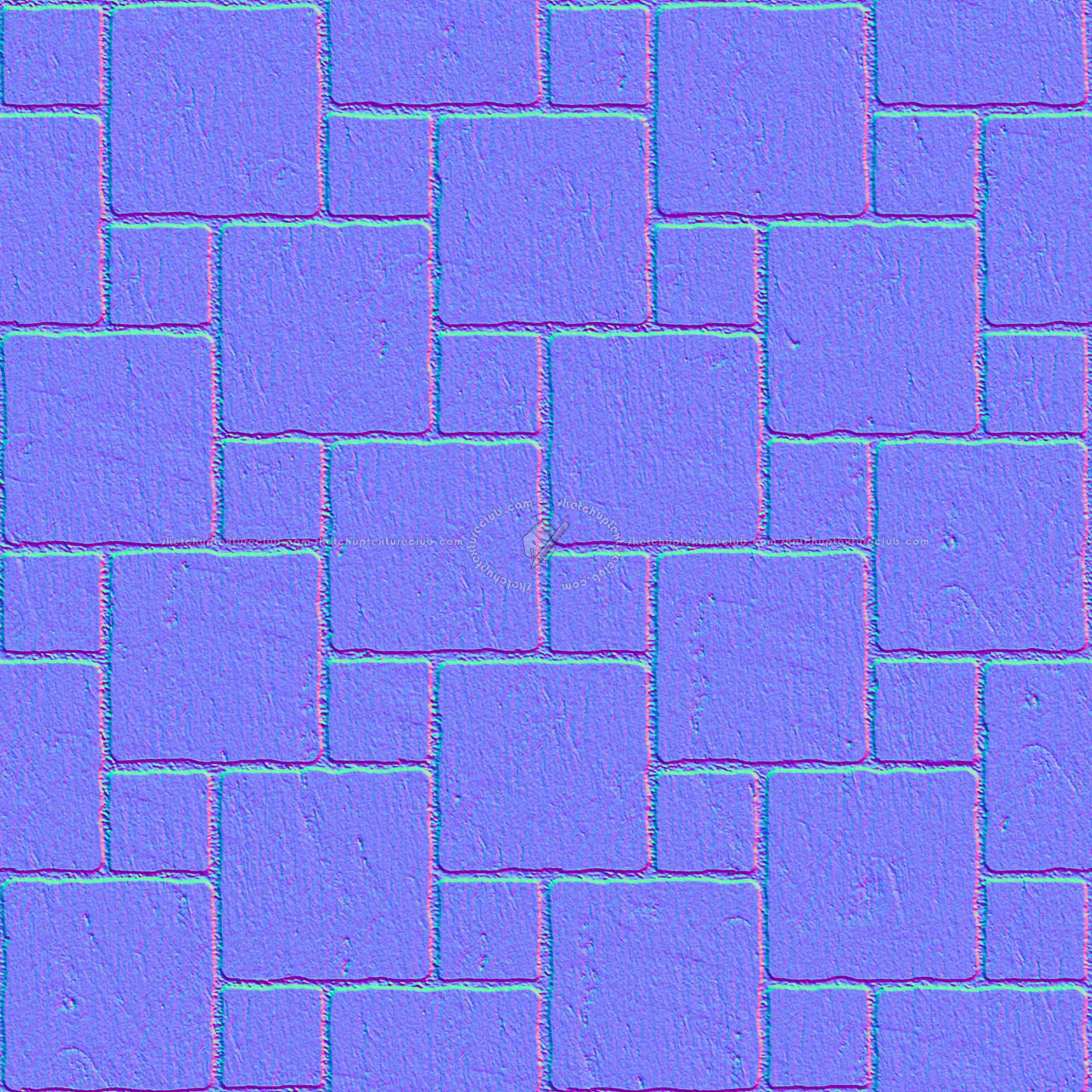 Textures   -   ARCHITECTURE   -   PAVING OUTDOOR   -   Pavers stone   -   Blocks mixed  - Pavers stone mixed size texture seamless 06120 - Normal