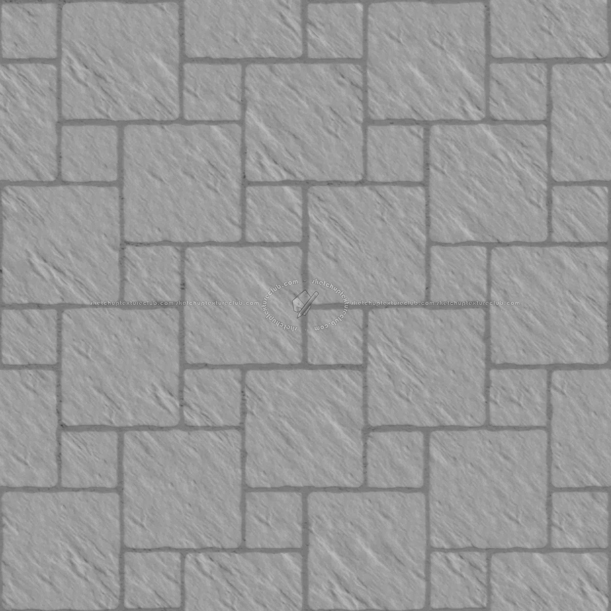 Textures   -   ARCHITECTURE   -   PAVING OUTDOOR   -   Pavers stone   -   Blocks mixed  - Pavers stone mixed size texture seamless 06121 - Displacement