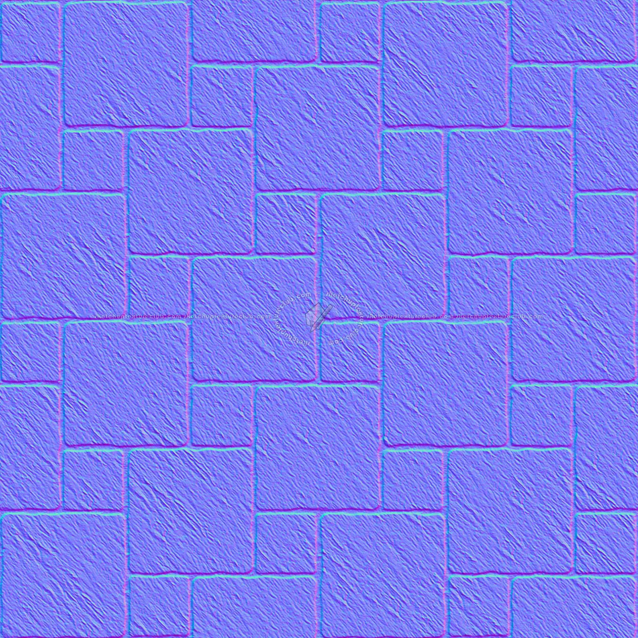 Textures   -   ARCHITECTURE   -   PAVING OUTDOOR   -   Pavers stone   -   Blocks mixed  - Pavers stone mixed size texture seamless 06122 - Normal