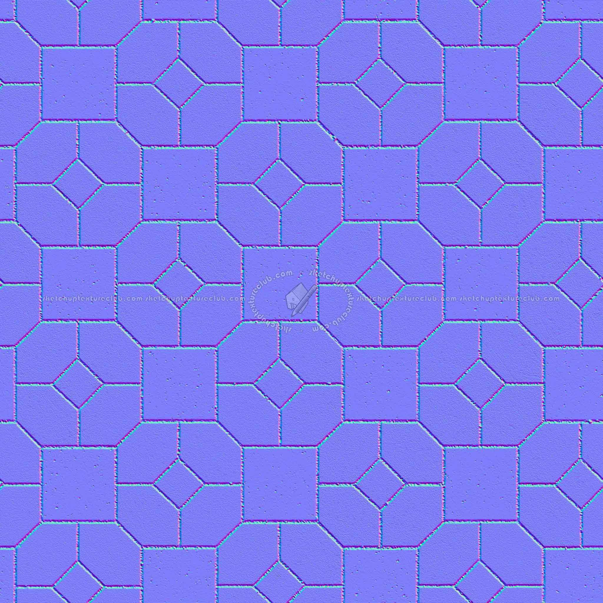 Textures   -   ARCHITECTURE   -   PAVING OUTDOOR   -   Concrete   -   Blocks mixed  - Paving concrete mixed size texture seamless 05596 - Normal