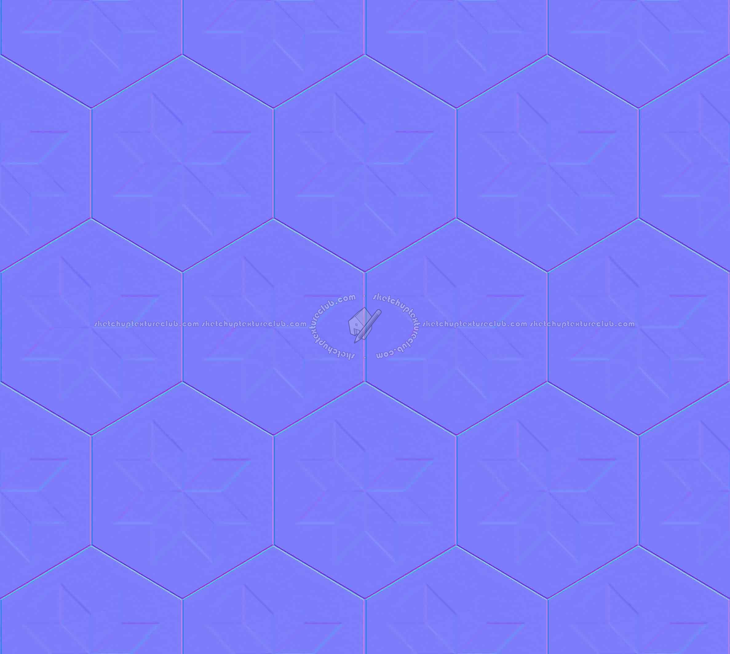 Textures   -   ARCHITECTURE   -   TILES INTERIOR   -   Hexagonal mixed  - Concrete hexagonal tile texture seamless 20293 - Normal