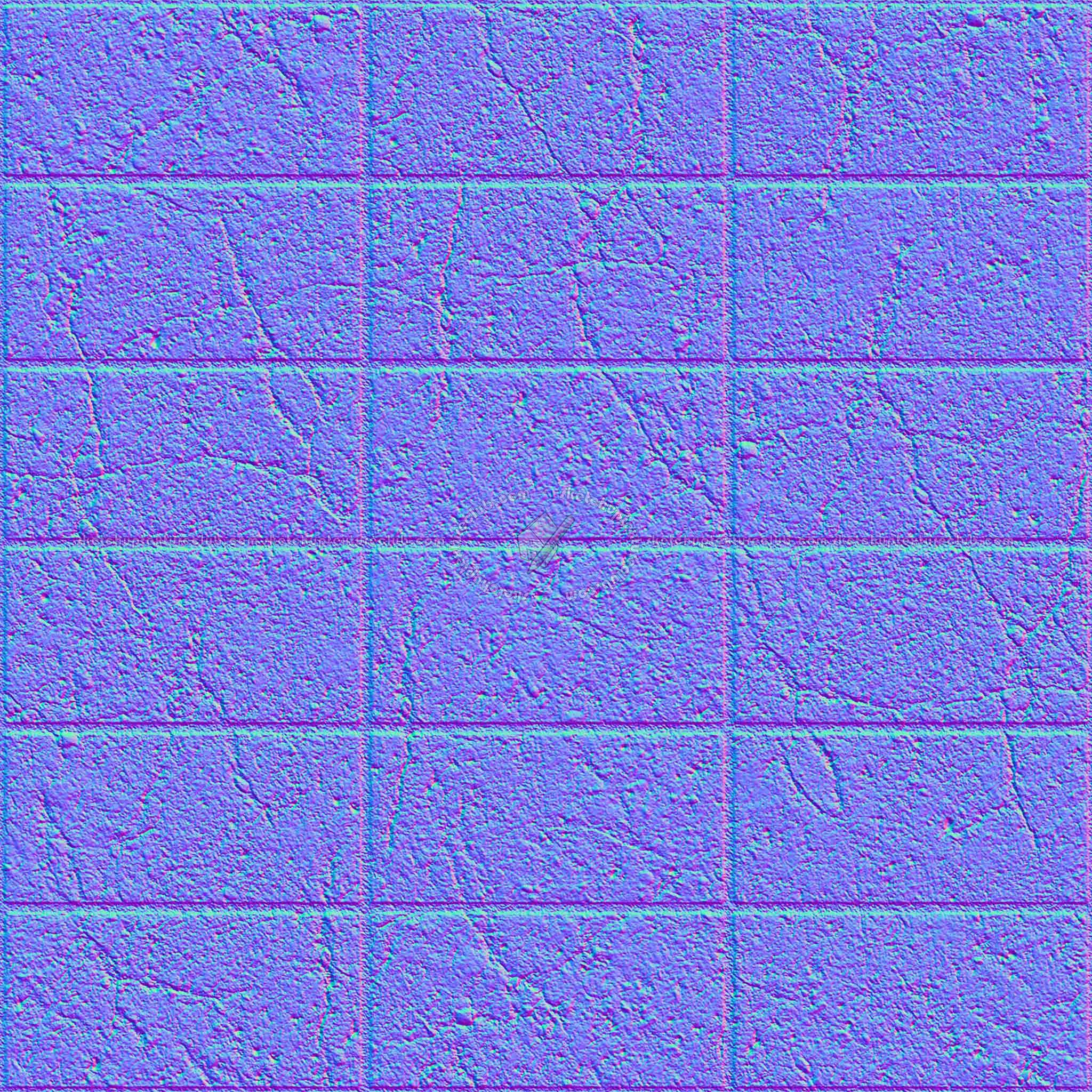 Textures   -   ARCHITECTURE   -   PAVING OUTDOOR   -   Concrete   -   Blocks damaged  - Concrete paving outdoor damaged texture seamless 05515 - Normal