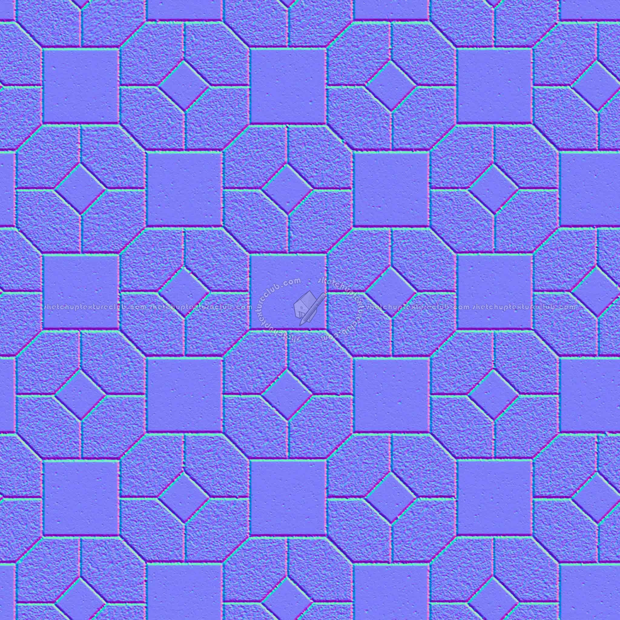 Textures   -   ARCHITECTURE   -   PAVING OUTDOOR   -   Concrete   -   Blocks mixed  - Paving concrete mixed size texture seamless 05597 - Normal