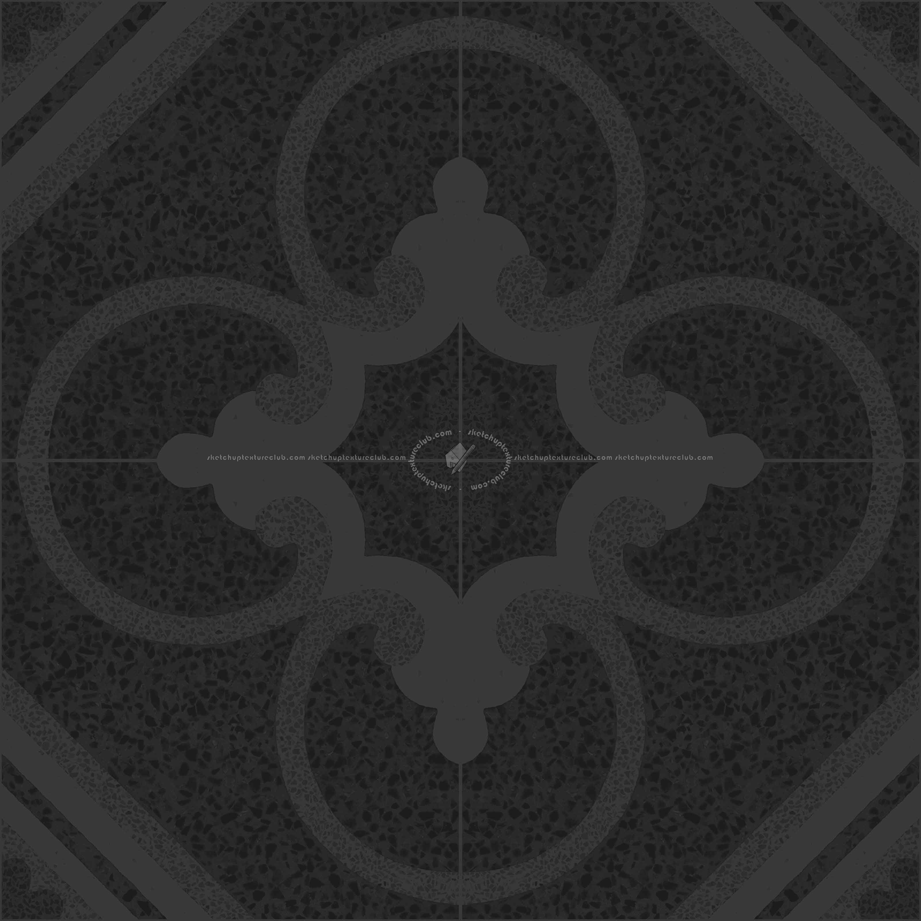 Textures - ARCHITECTURE - TILES INTERIOR - Terrazzo - terrazzo cementine tiles pbr texture 22097 - Specular