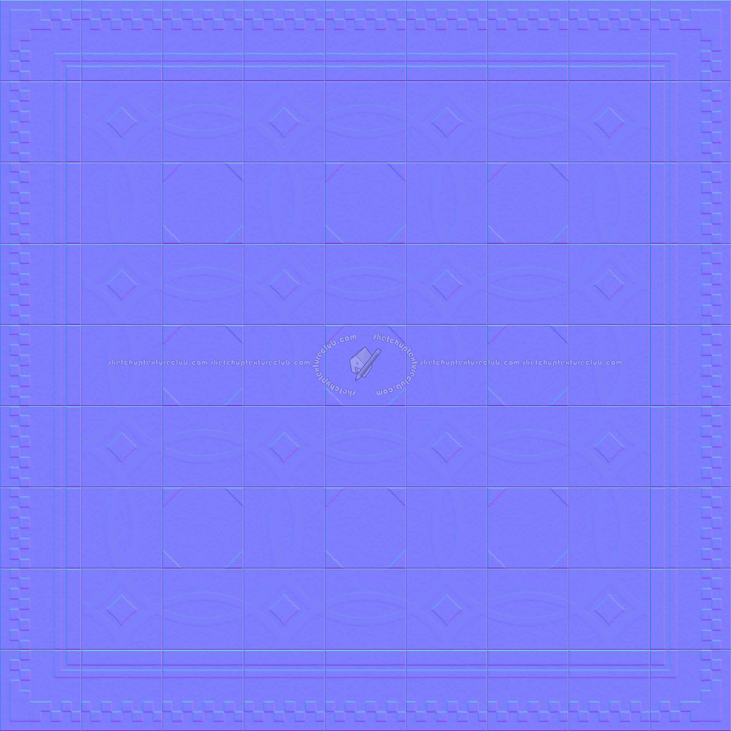 Textures   -   ARCHITECTURE   -   TILES INTERIOR   -   Cement - Encaustic   -   Cement  - Cement concrete tile texture seamless 13352 - Normal