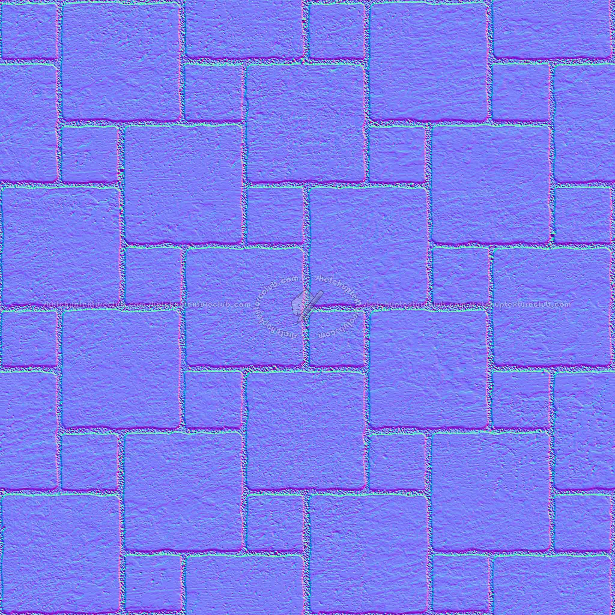 Textures   -   ARCHITECTURE   -   PAVING OUTDOOR   -   Concrete   -   Blocks damaged  - Concrete paving outdoor damaged texture seamless 05517 - Normal