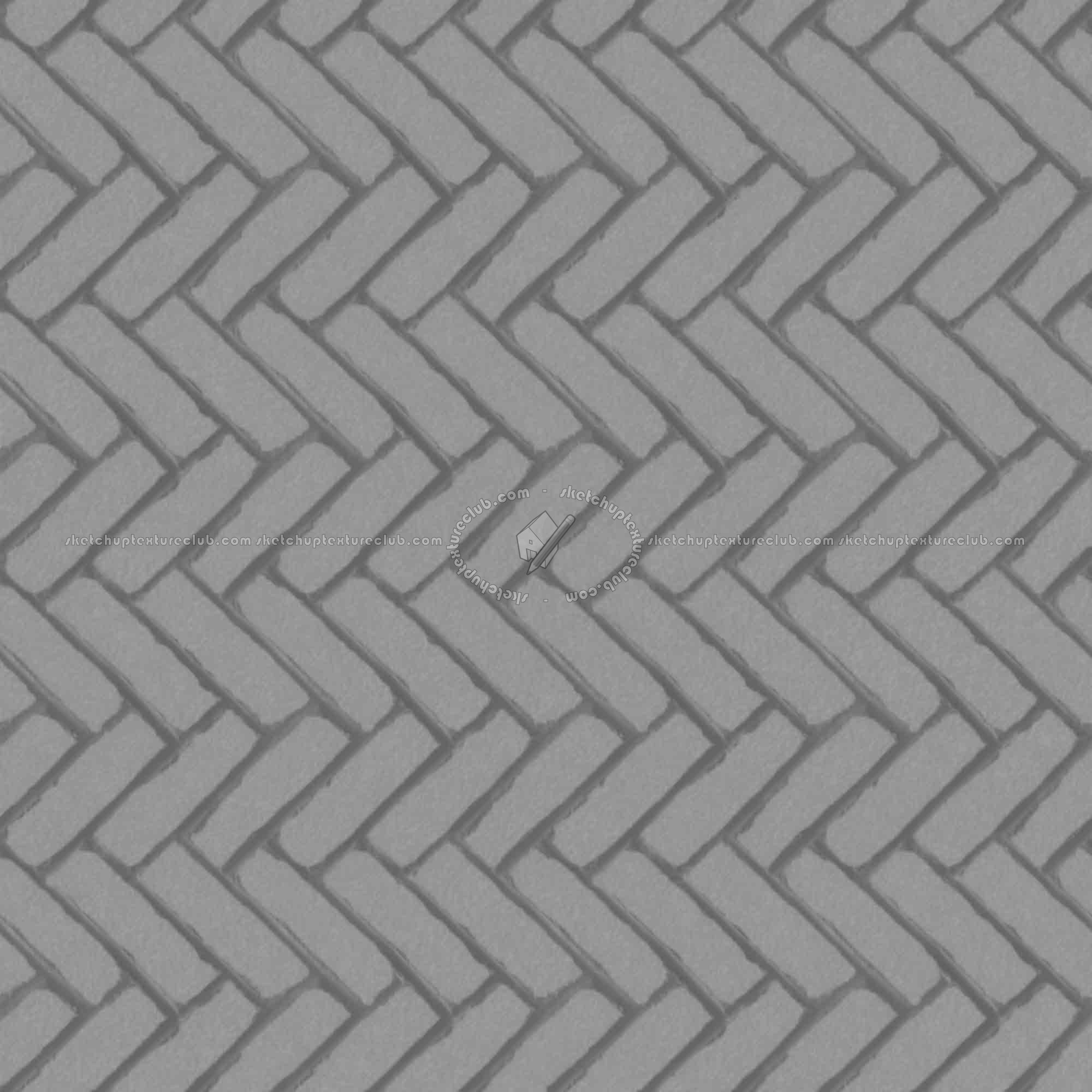 Textures   -   ARCHITECTURE   -   PAVING OUTDOOR   -   Concrete   -   Herringbone  - Concrete paving herringbone outdoor texture seamless 05827 - Displacement