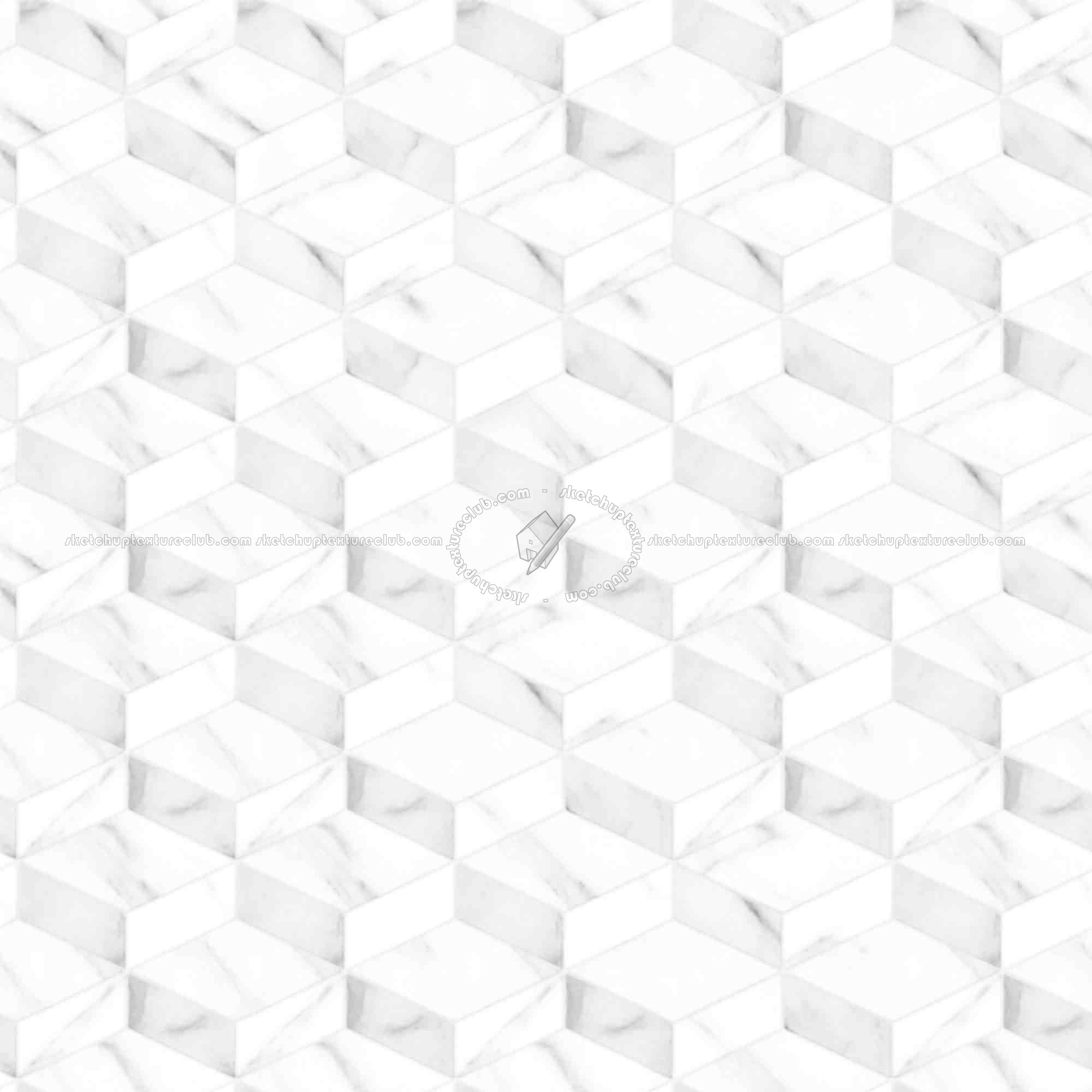 Textures   -   ARCHITECTURE   -   TILES INTERIOR   -   Marble tiles   -   Marble geometric patterns  - White marble tiles cubes texture seamless 21149 - Ambient occlusion