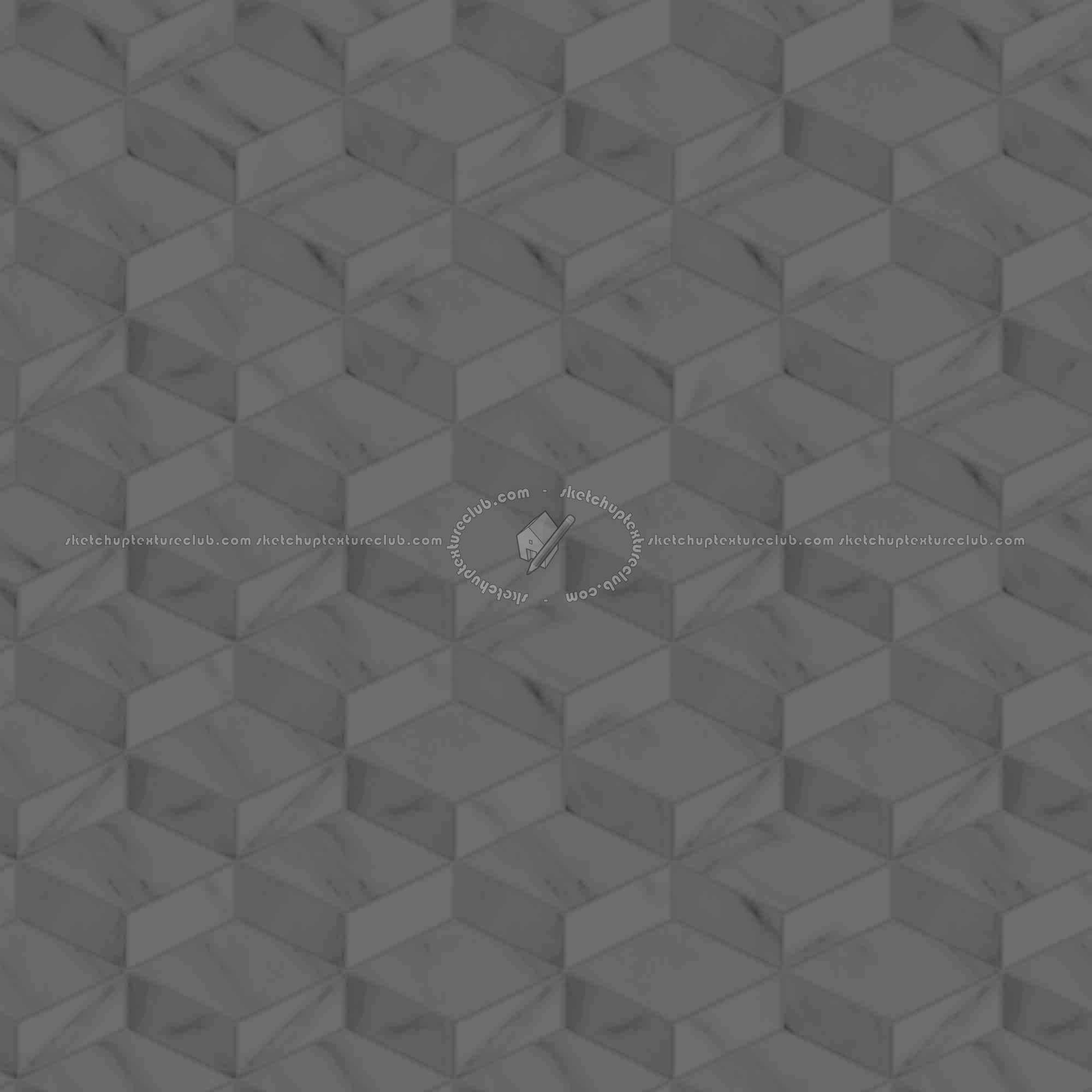 Textures   -   ARCHITECTURE   -   TILES INTERIOR   -   Marble tiles   -   Marble geometric patterns  - White marble tiles cubes texture seamless 21149 - Displacement
