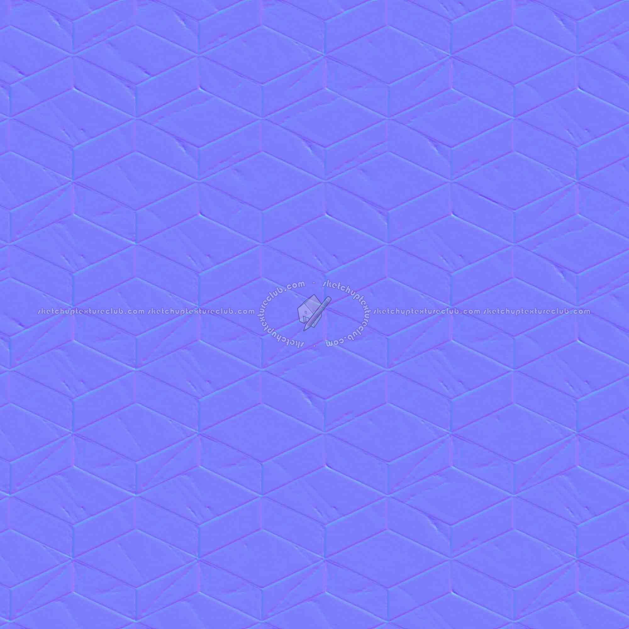 Textures   -   ARCHITECTURE   -   TILES INTERIOR   -   Marble tiles   -   Marble geometric patterns  - White marble tiles cubes texture seamless 21149 - Normal