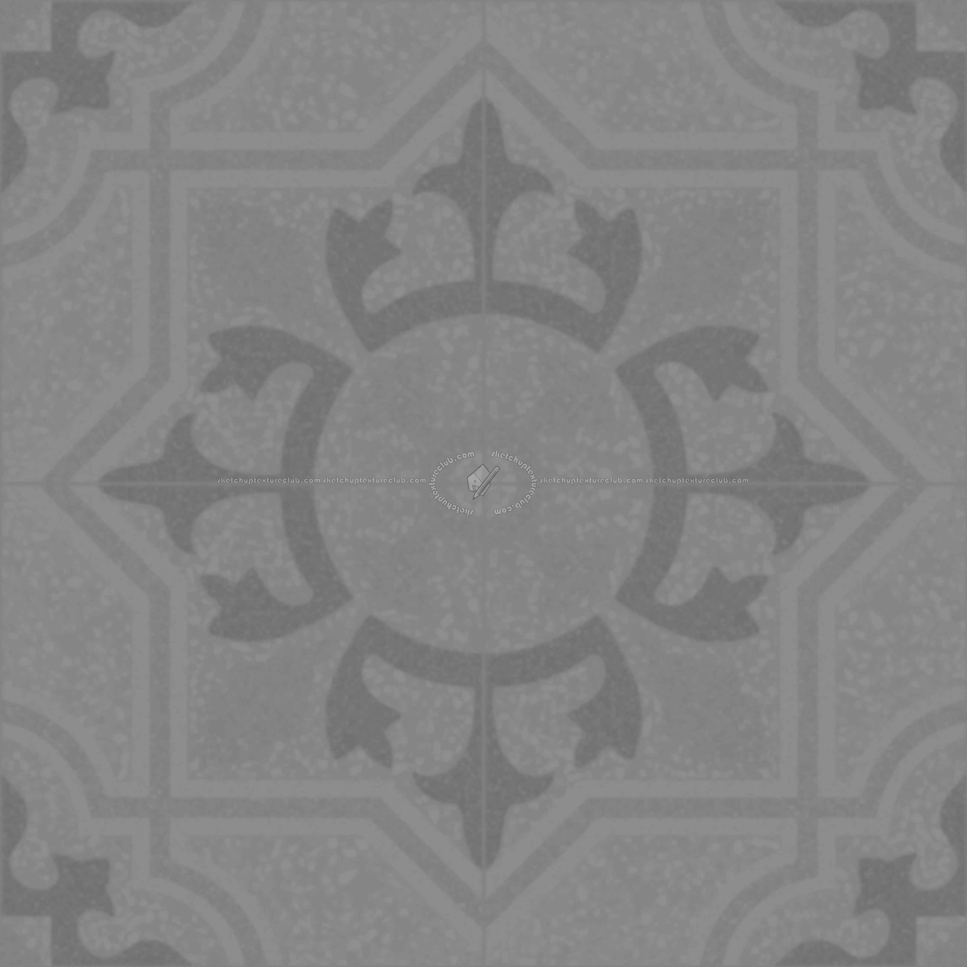 Textures - ARCHITECTURE - TILES INTERIOR - Terrazzo - terrazzo cementine tiles pbr texture seamless 22099 - Displacement