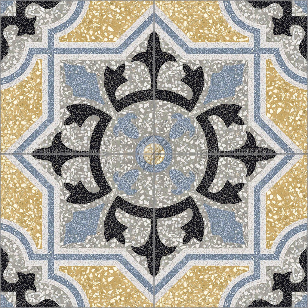 Textures - ARCHITECTURE - TILES INTERIOR - Terrazzo - terrazzo cementine tiles pbr texture seamless 22099 (seamless)