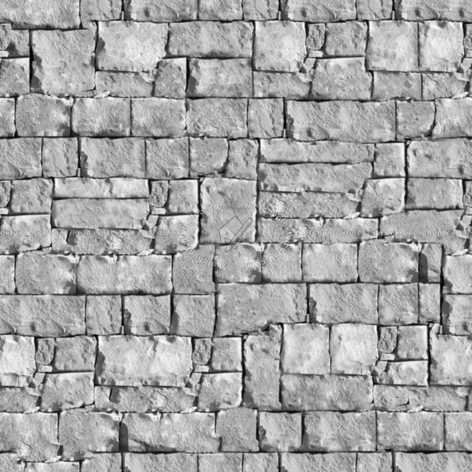 Textures   -   ARCHITECTURE   -   STONES WALLS   -   Stone blocks  - Wall stone with regular blocks texture seamless 08296 - Bump