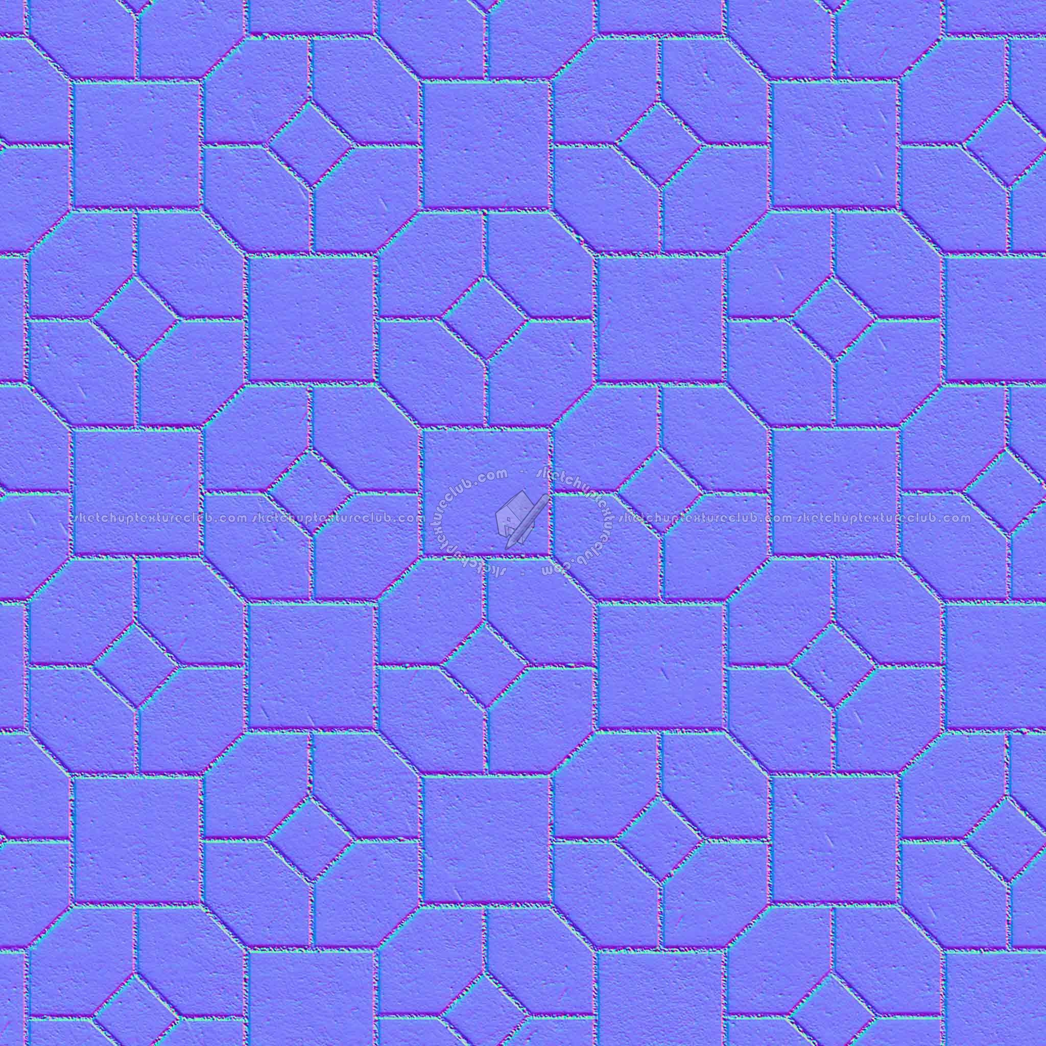 Textures   -   ARCHITECTURE   -   PAVING OUTDOOR   -   Concrete   -   Blocks mixed  - Paving concrete mixed size texture seamless 05601 - Normal