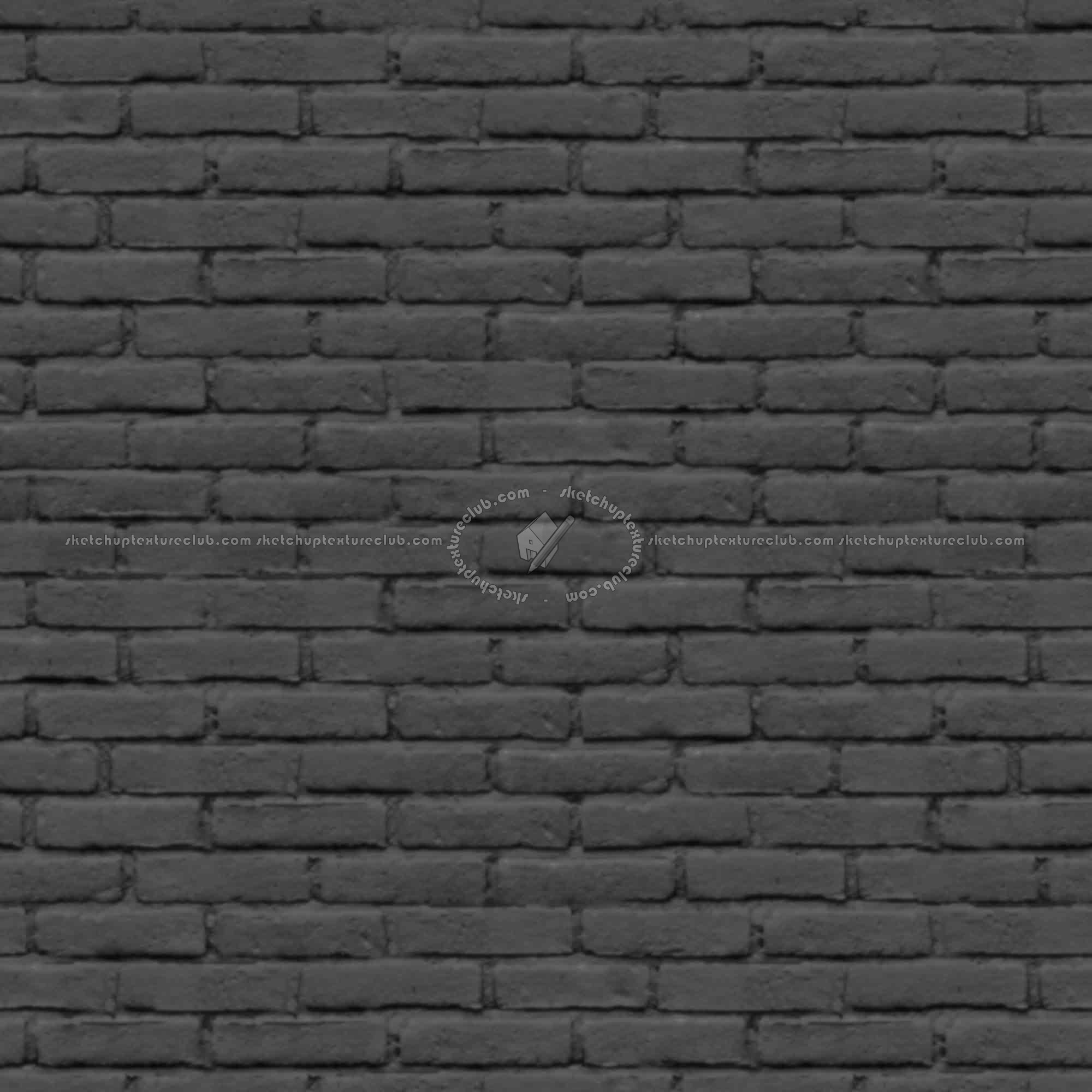 black painted brick wall PBR texture seamless 22023