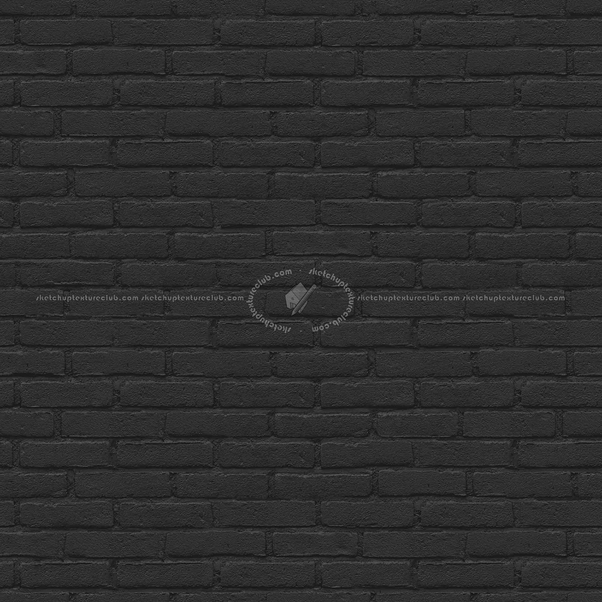 Textures   -   ARCHITECTURE   -   BRICKS   -   Colored Bricks   -   Rustic  - black painted brick wall PBR texture seamless 22023 - Specular